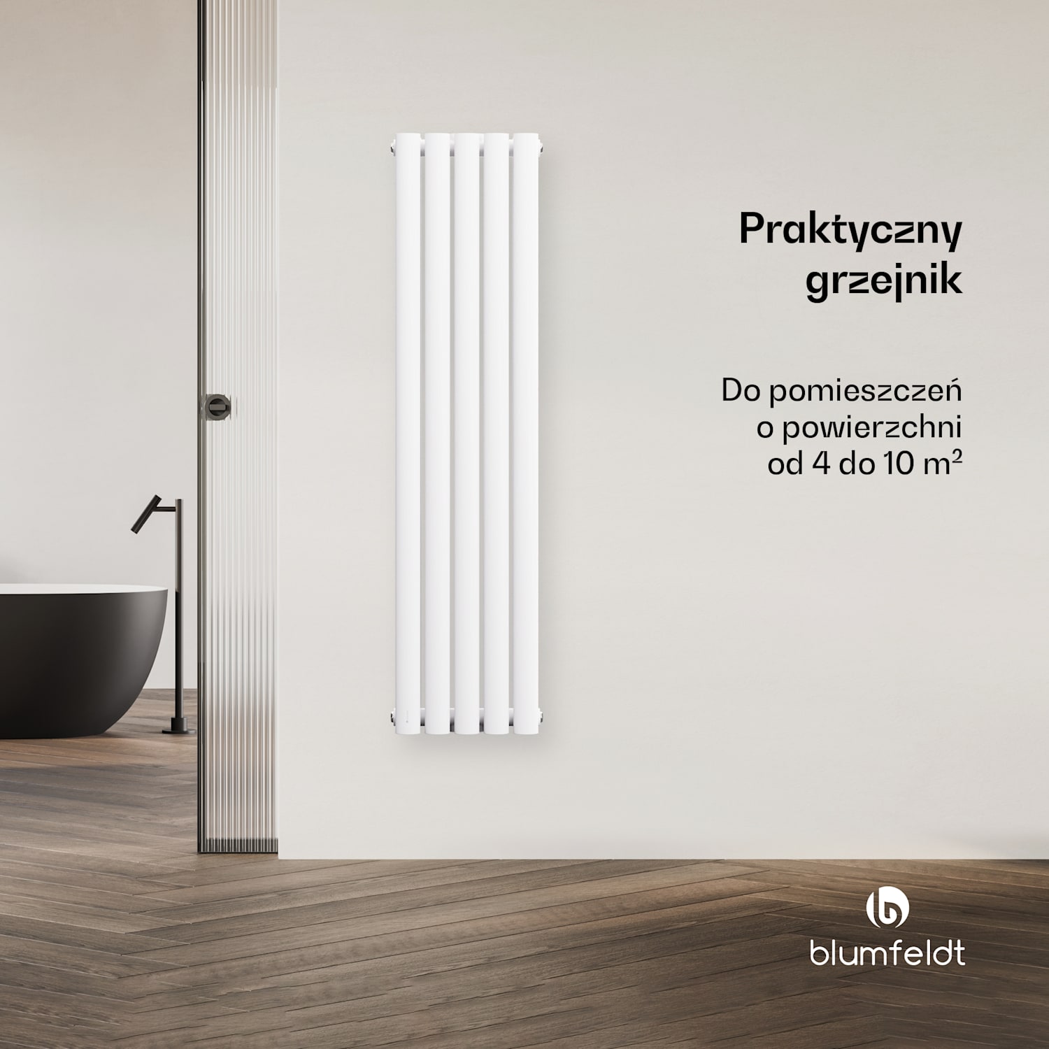 Grzejnik blumfeldt Tallheo 120x30 620W Dwie linie | 120 x 30 cm | Biały