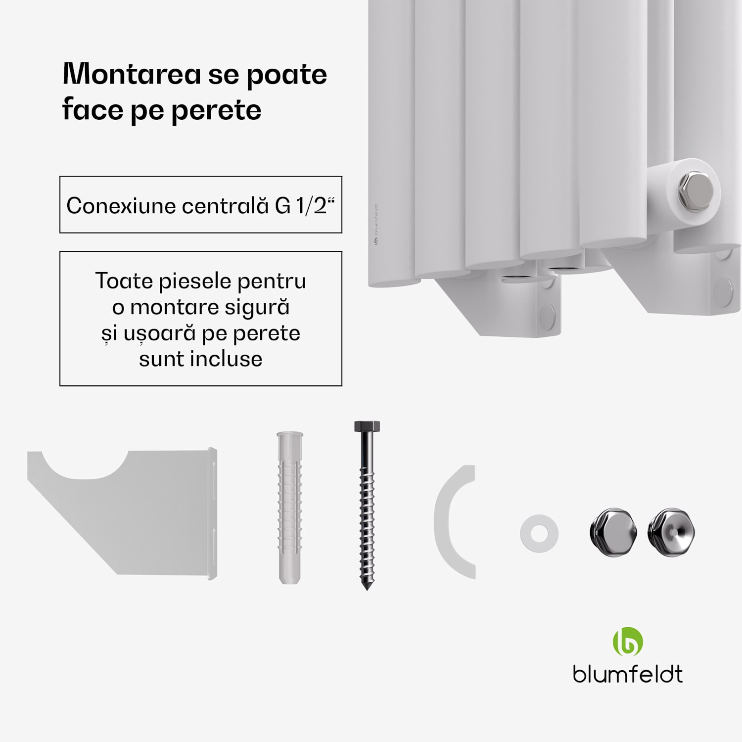 Tallheo radiator 120x30 620W Două rânduri | 120 x 30 cm | Alb