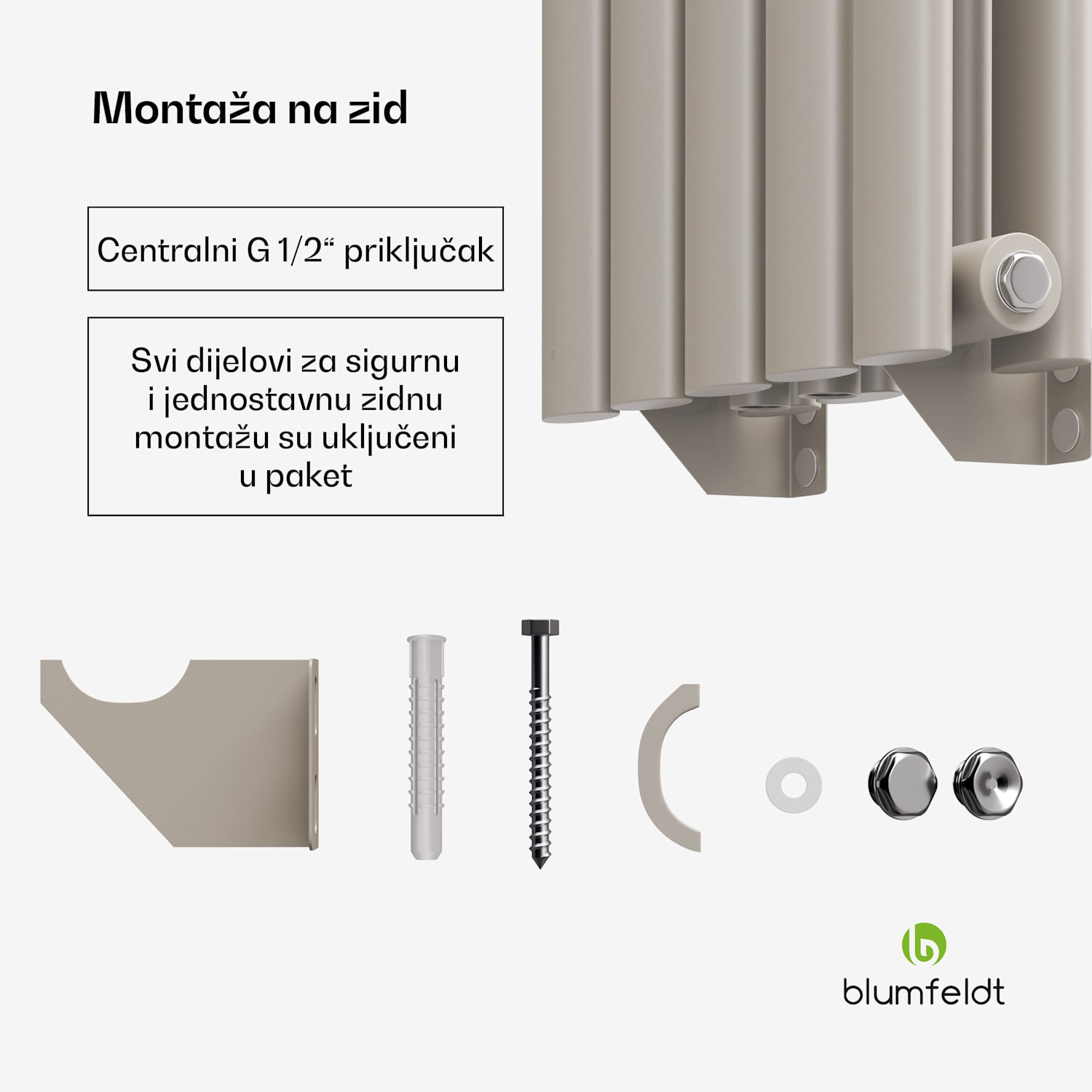 Tallheo radijator 120x30 620W Dvije linije | 120 x 30 cm | Pijesak
