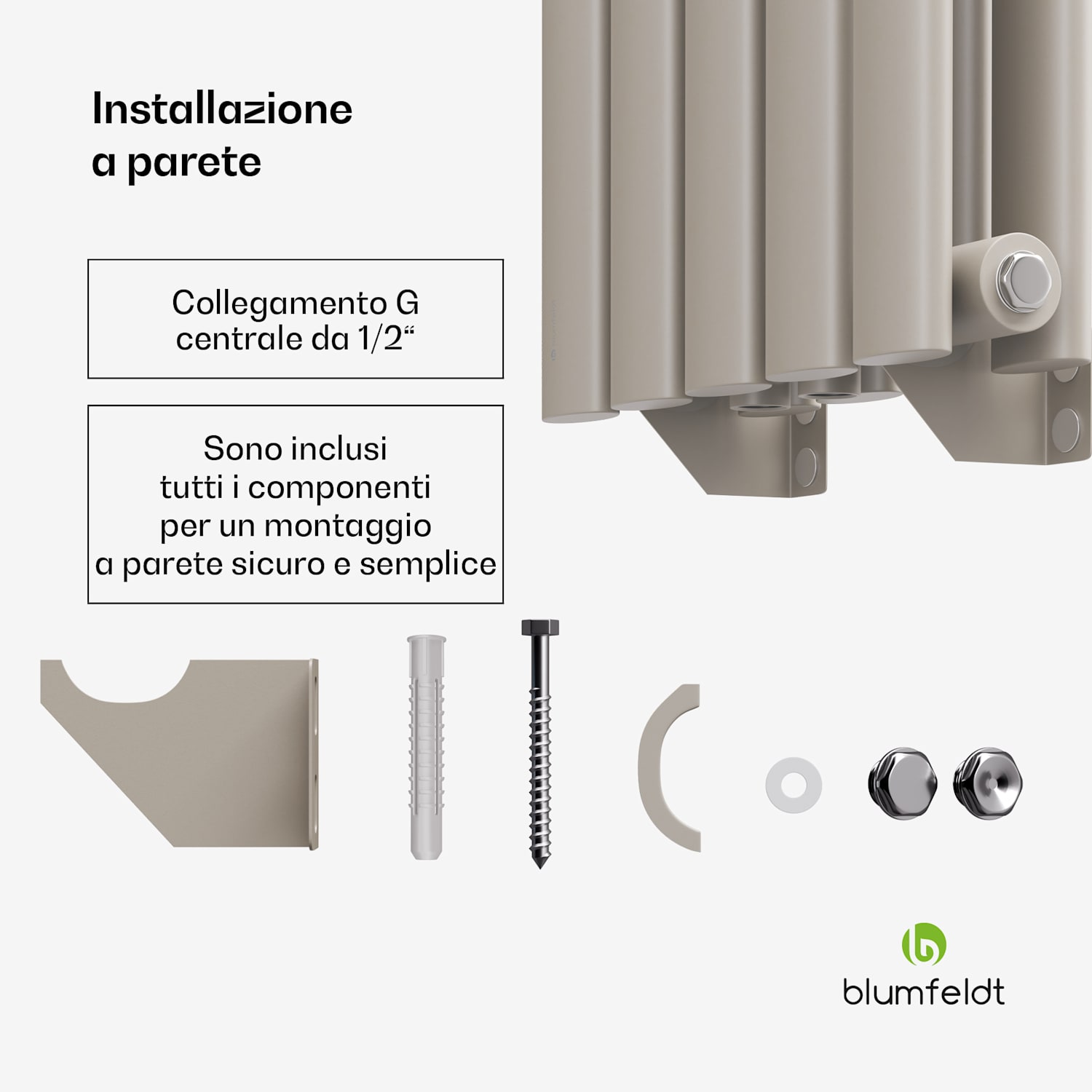 Blumfeldt Tallheo - Radiatore, 120x30, 620 W Double Layer | 120 x 30 cm | Sabbia