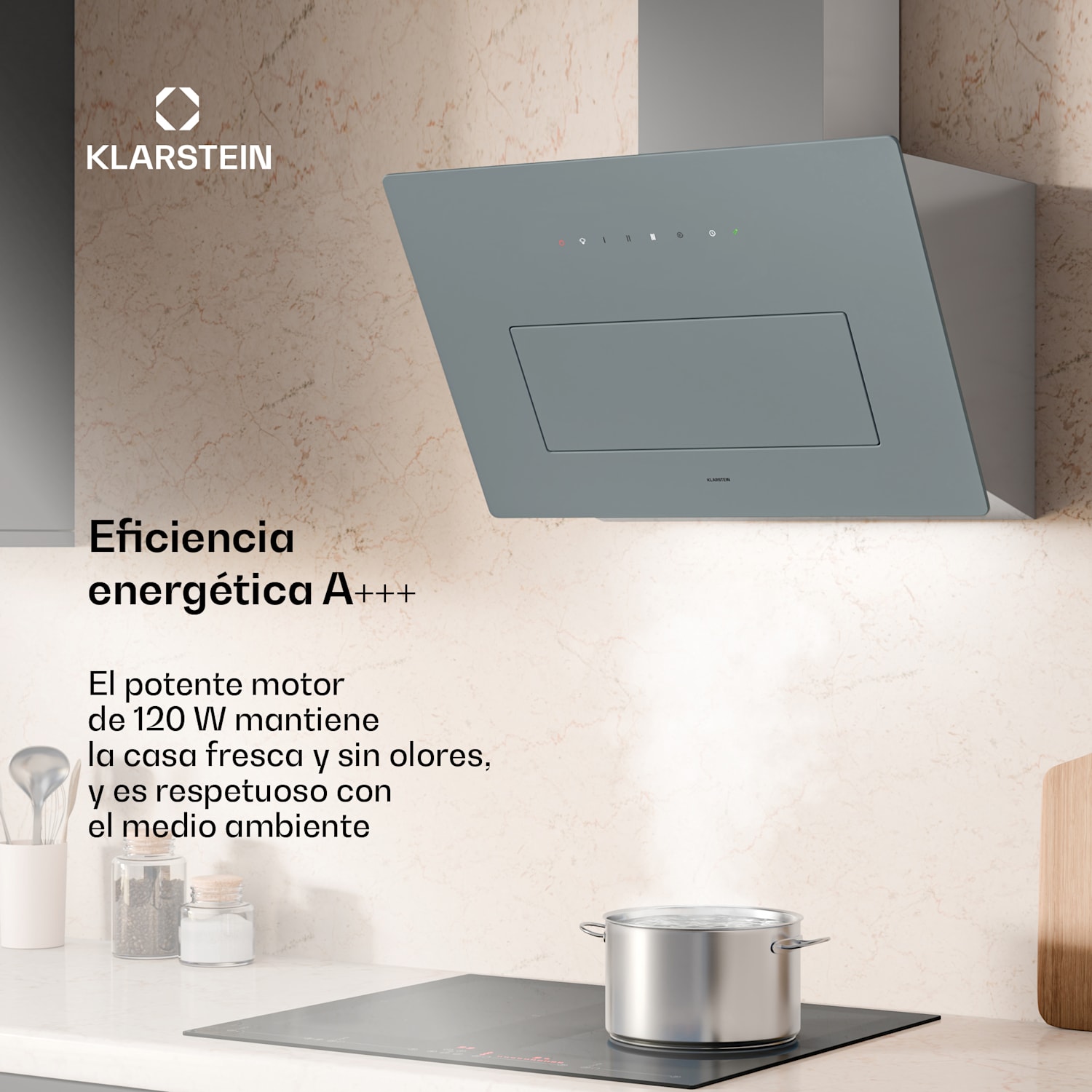 Campana extractora SleekAir | A+++ | 717m³/h | Touch | LED | 60cm 60 cm | Acero Inoxidable