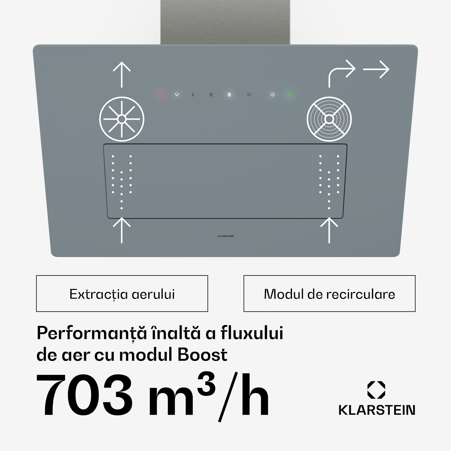 Hotă SleekAir, A+++, 717m³/h, Touch, LED, 60cm 60 cm | Oțel inoxidabil