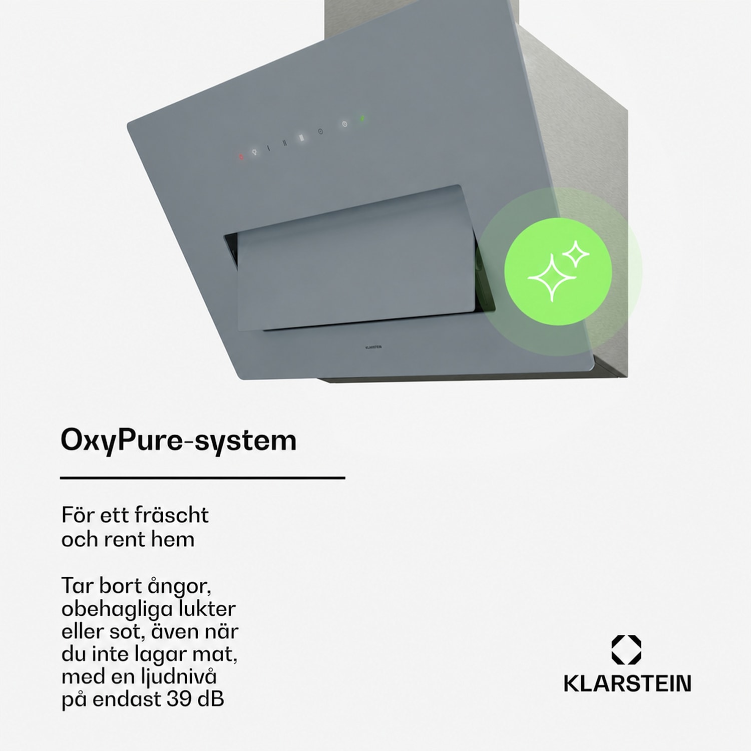 SleekAir fläktkåpa | A+++ | 717 m³/h | Touch | LED | 60 cm 60 cm | Grå
