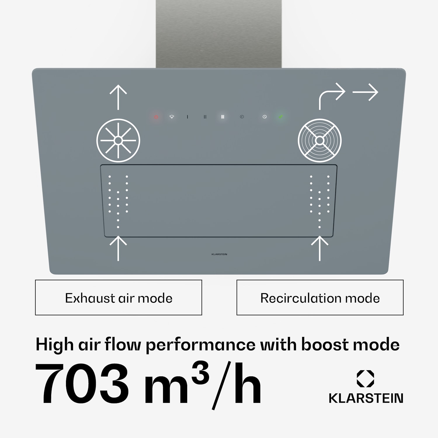 SleekAir afzuigkap | A+++ | 717 m³/h | touch | led | 60 cm 60 cm | Roestvrij Staal