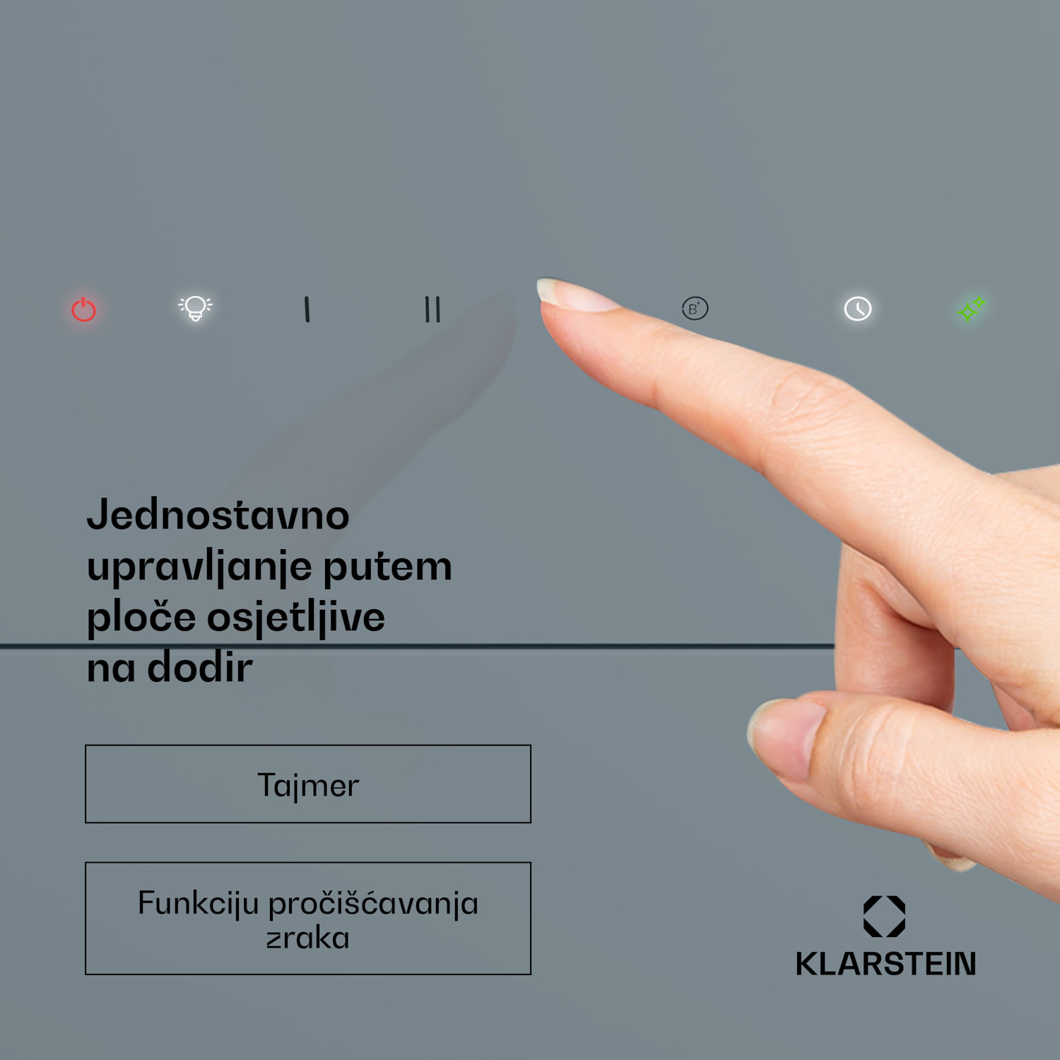 SleekAir kuhinjska napa, A+++, 717 m³/h, upravljanje dodirom, 90 cm 90 cm | Nehrđajući čelik