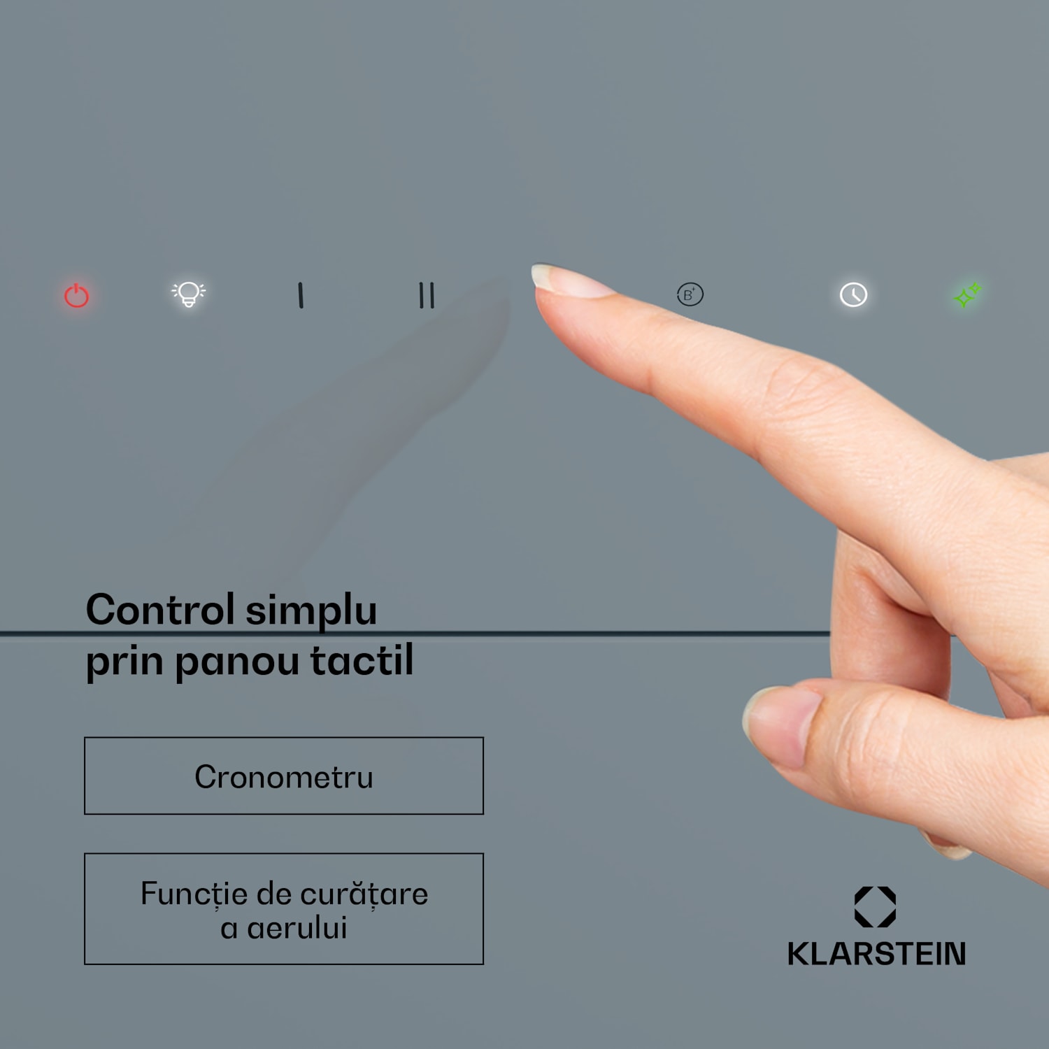 Hota SleekAir, A+++, 717 m³/h, control tactil, 90 cm 90 cm | Oțel inoxidabil