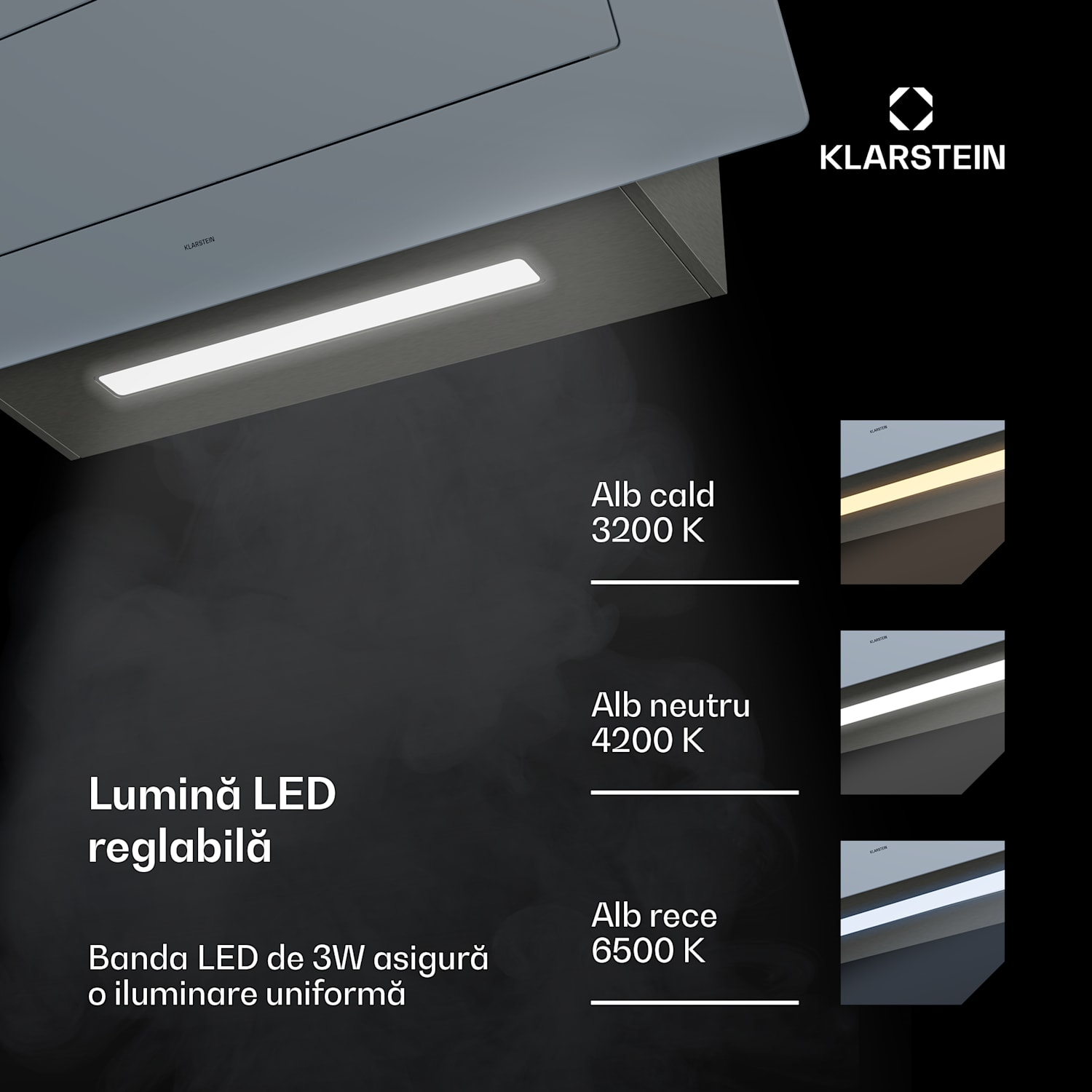 Hota SleekAir, A+++, 717 m³/h, control tactil, 90 cm 90 cm | Oțel inoxidabil