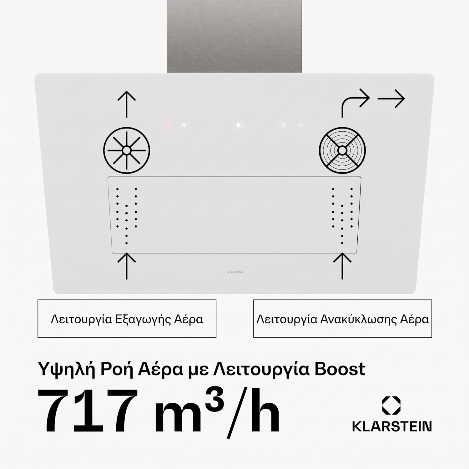 SleekAir απορροφητήρας | A+++ | 717 m³/h | Touch | LED | 60 cm 60 εκ | Λευκό