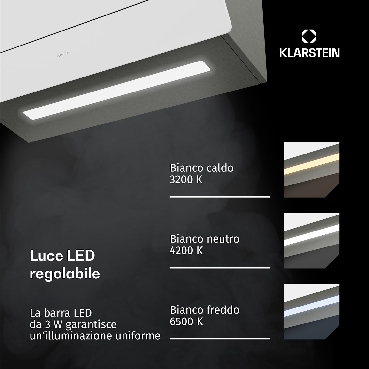 SleekAir cappa aspirante | A+++ | 717 m³/h | Touch | LED | 60 cm 60 cm | Bianco