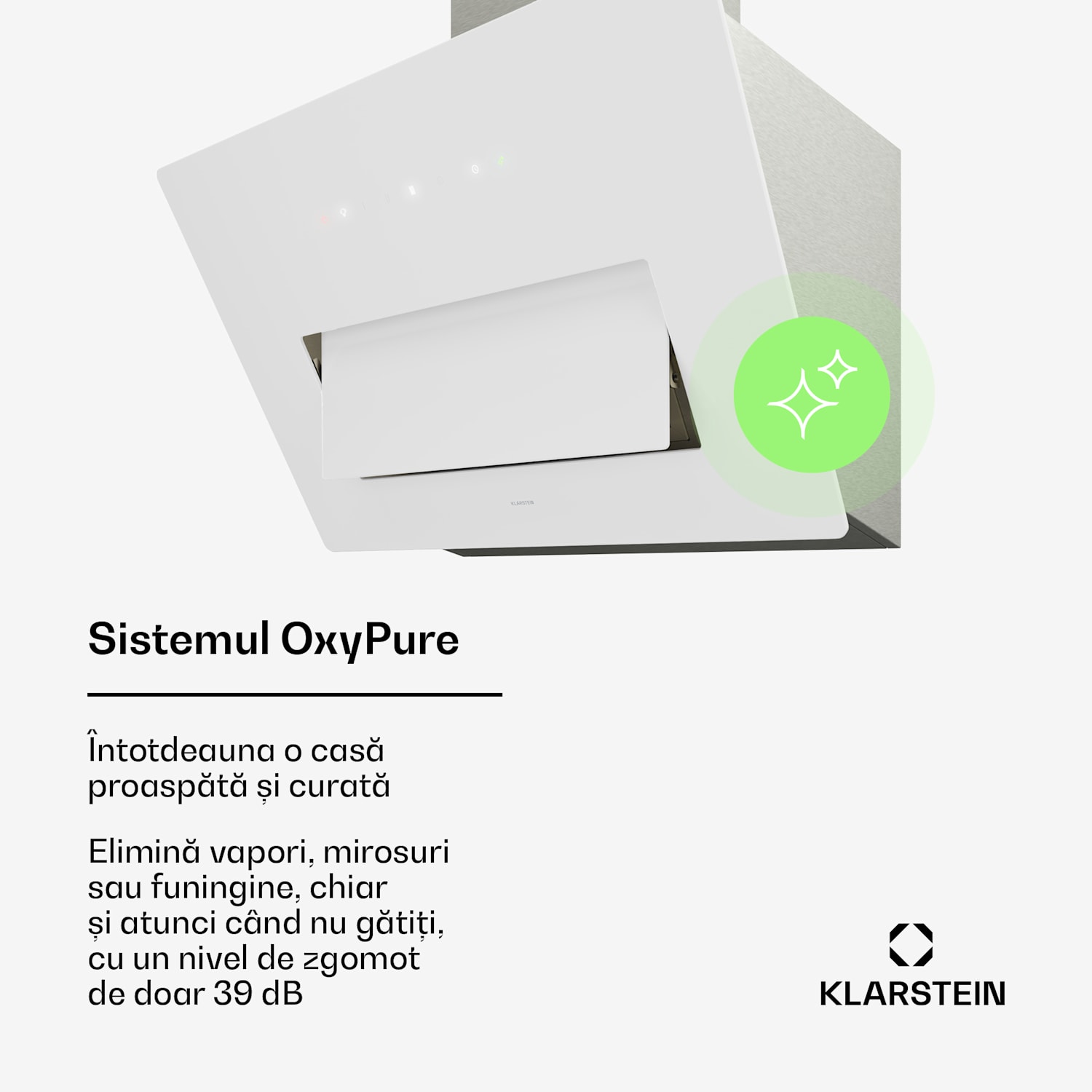 Hota SleekAir | A+++ | 717 m³/h | control tactil | LED | 60 cm 60 cm | Alb