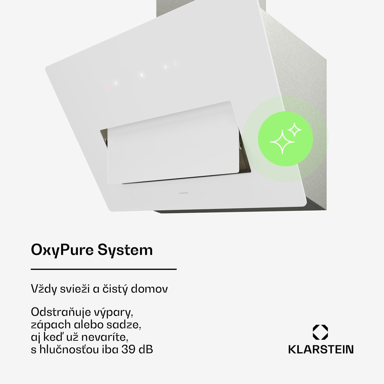 SleekAir digestor | A+++ | 717 m³/h | dotykové ovládanie | LED | 60 cm 60 cm | Biela