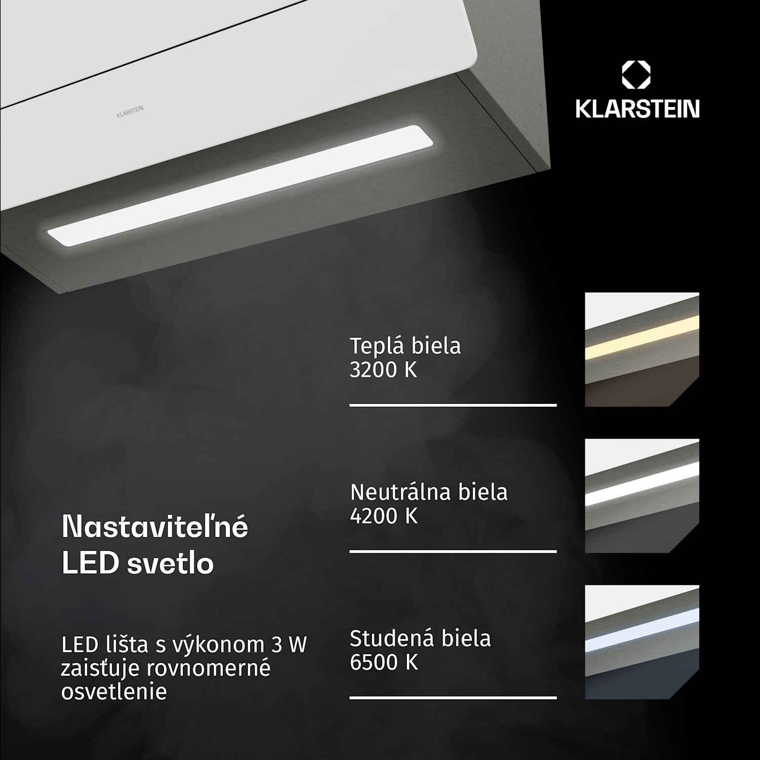 SleekAir digestor | A+++ | 717 m³/h | dotykový ovládací panel | LED | 60 cm 60 cm | Biela