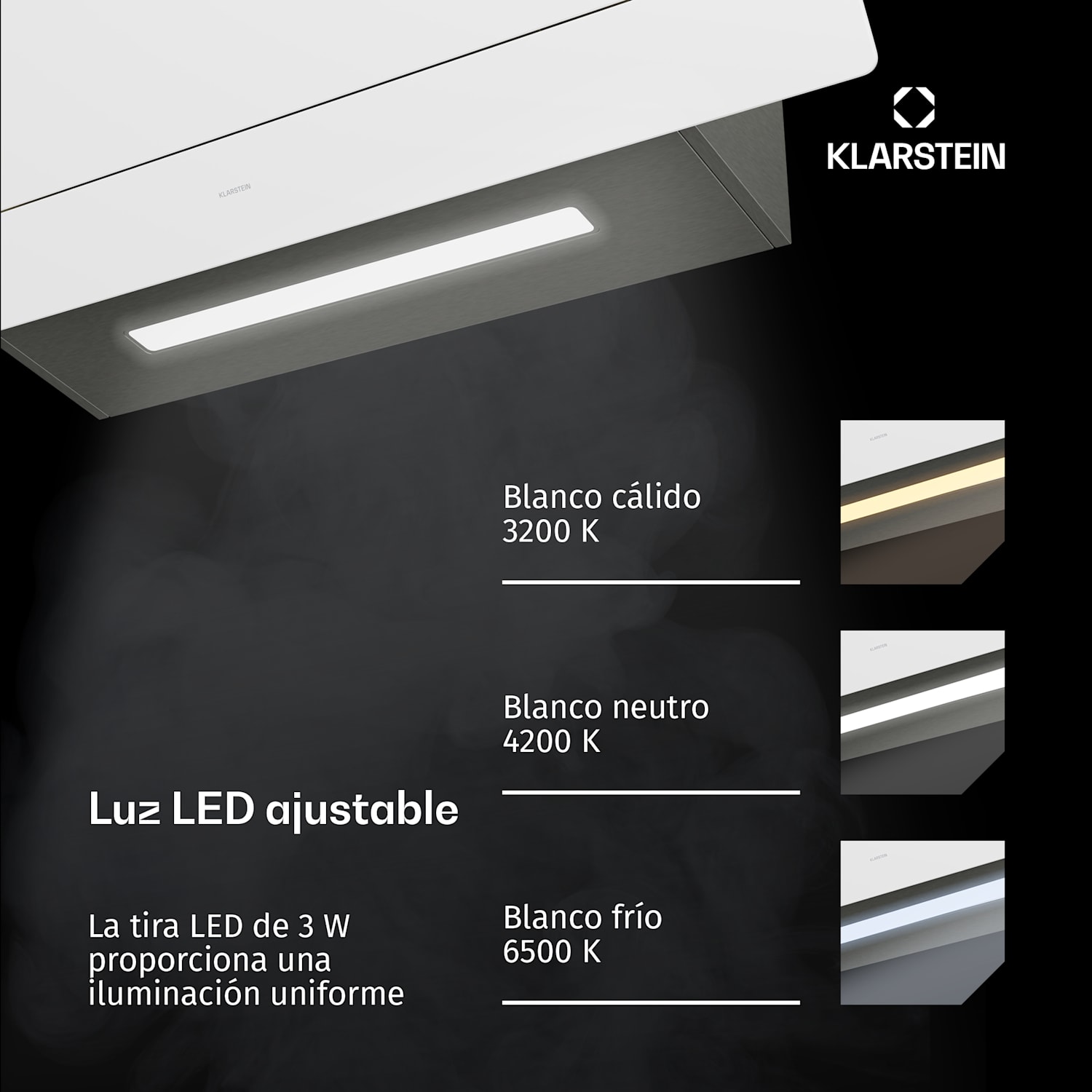 SleekAir campana extractora | A+++ | 717 m³/h | Touch | LED | 90 cm 90 cm | Blanco