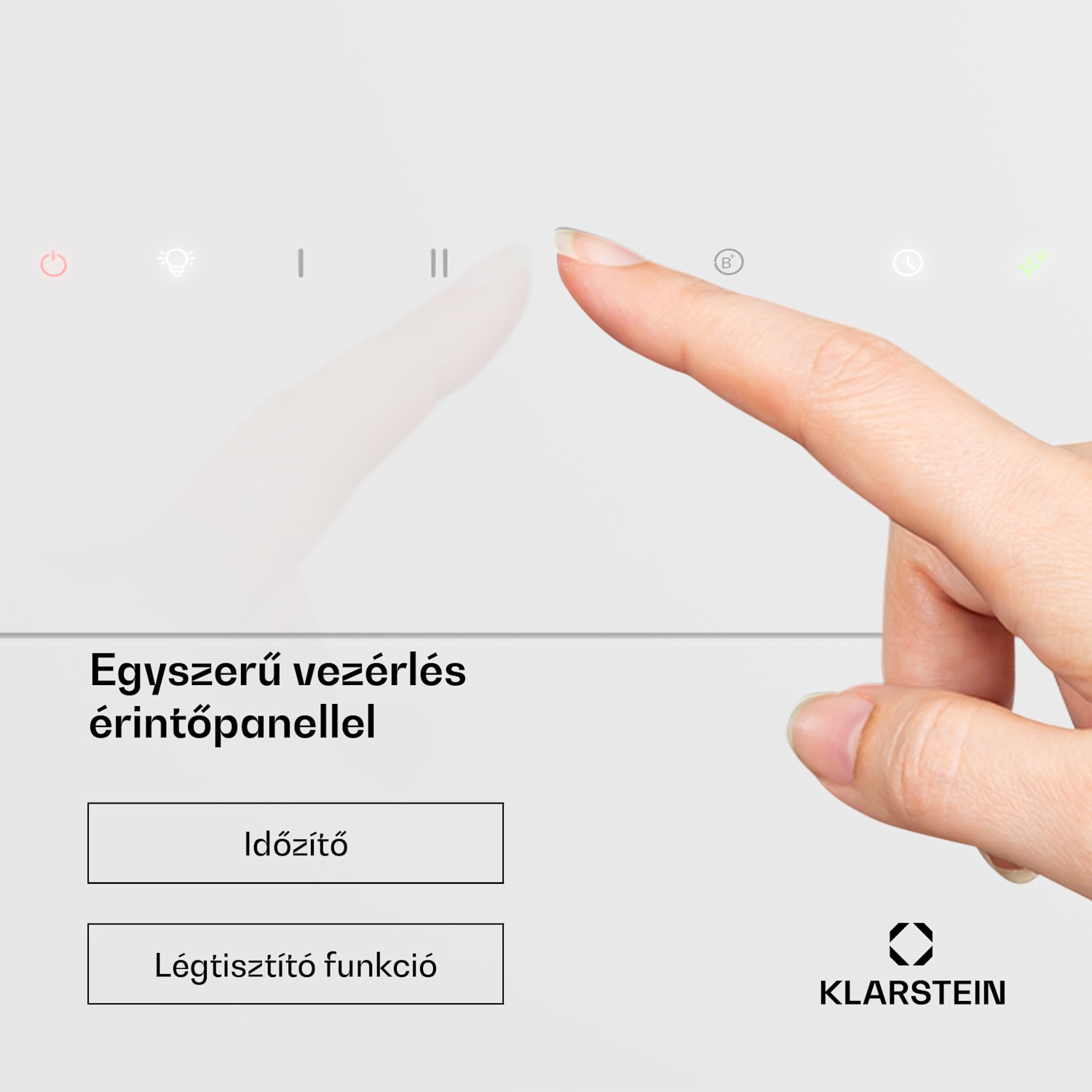 SleekAir páraelszívó | A+++ | 717 m³/h | érintésvezérlés | LED | 90 cm 90 cm | Fehér