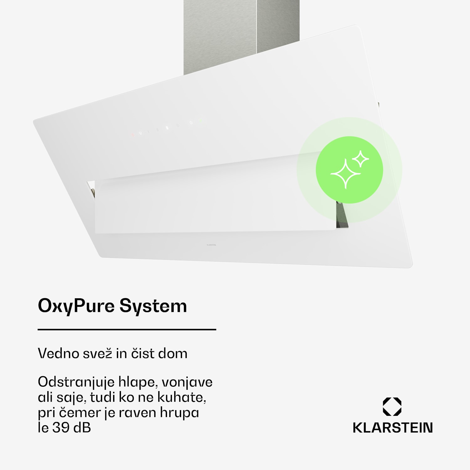SleekAir kuhinjska napa, A+++, 717 m³/h, upravljanje na dotik,  90 cm 90 cm | Bela