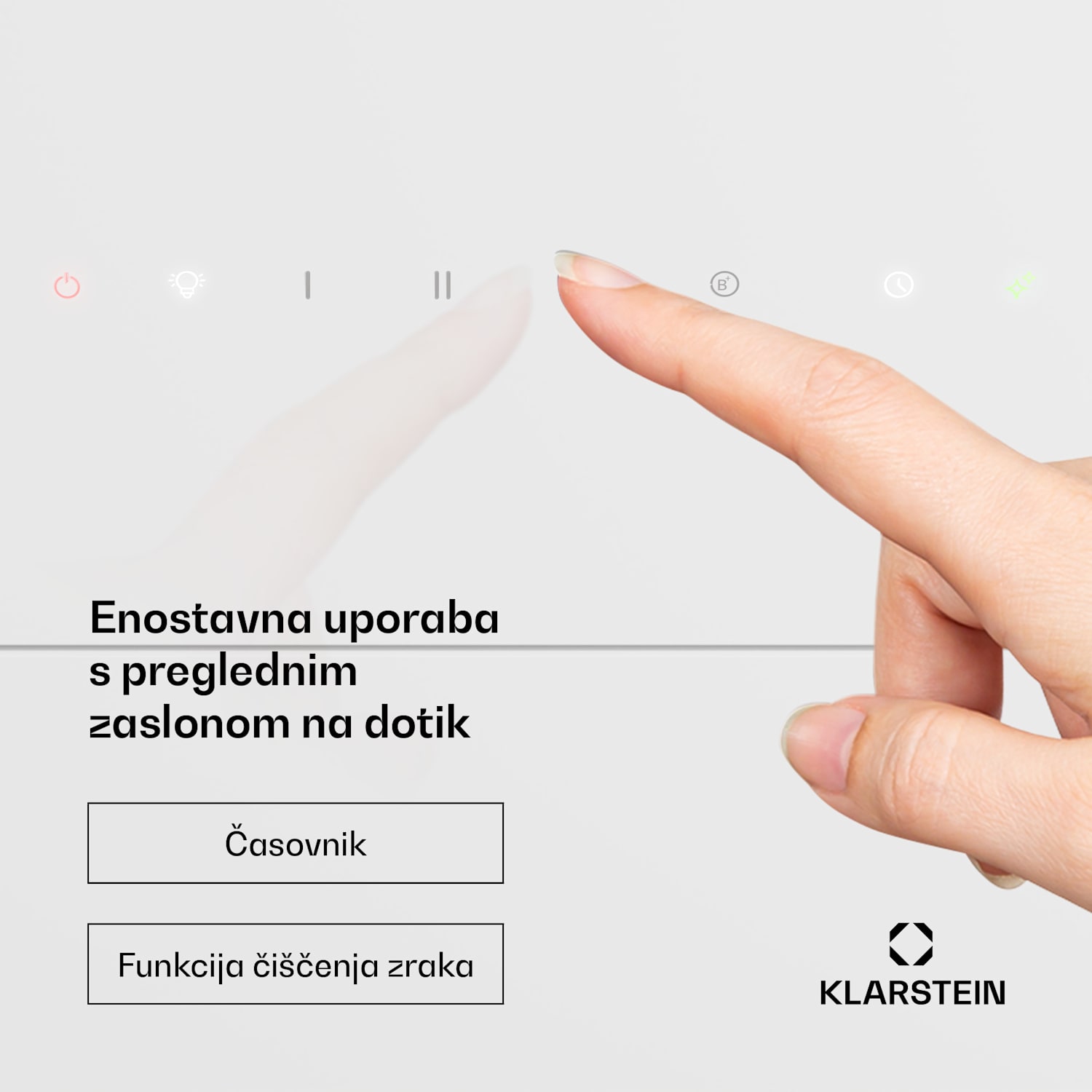 SleekAir kuhinjska napa, A+++, 717 m³/h, upravljanje na dotik,  90 cm 90 cm | Bela