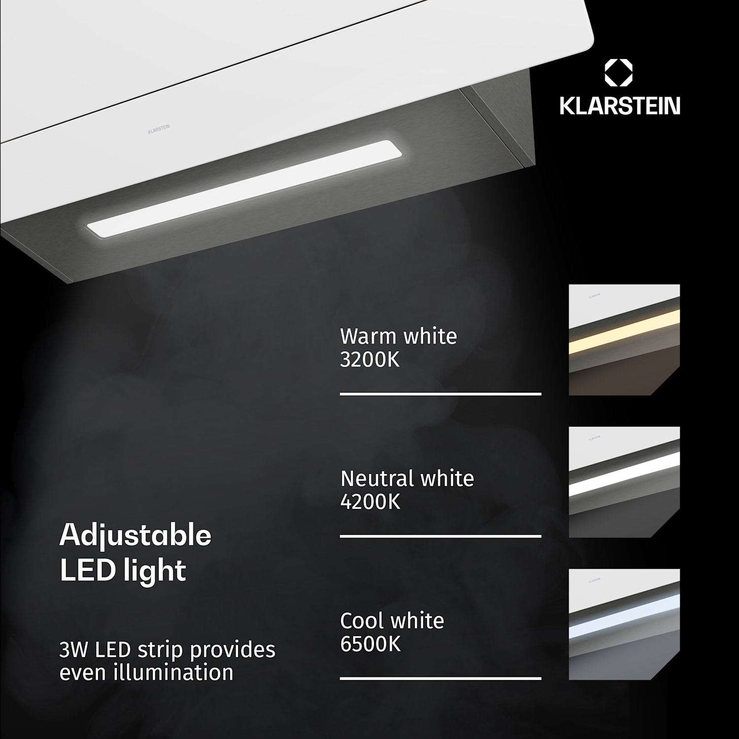 SleekAir Exaustor | A+++ | 717 m³/h | Touch | LED | 90 cm 90 cm | Branco
