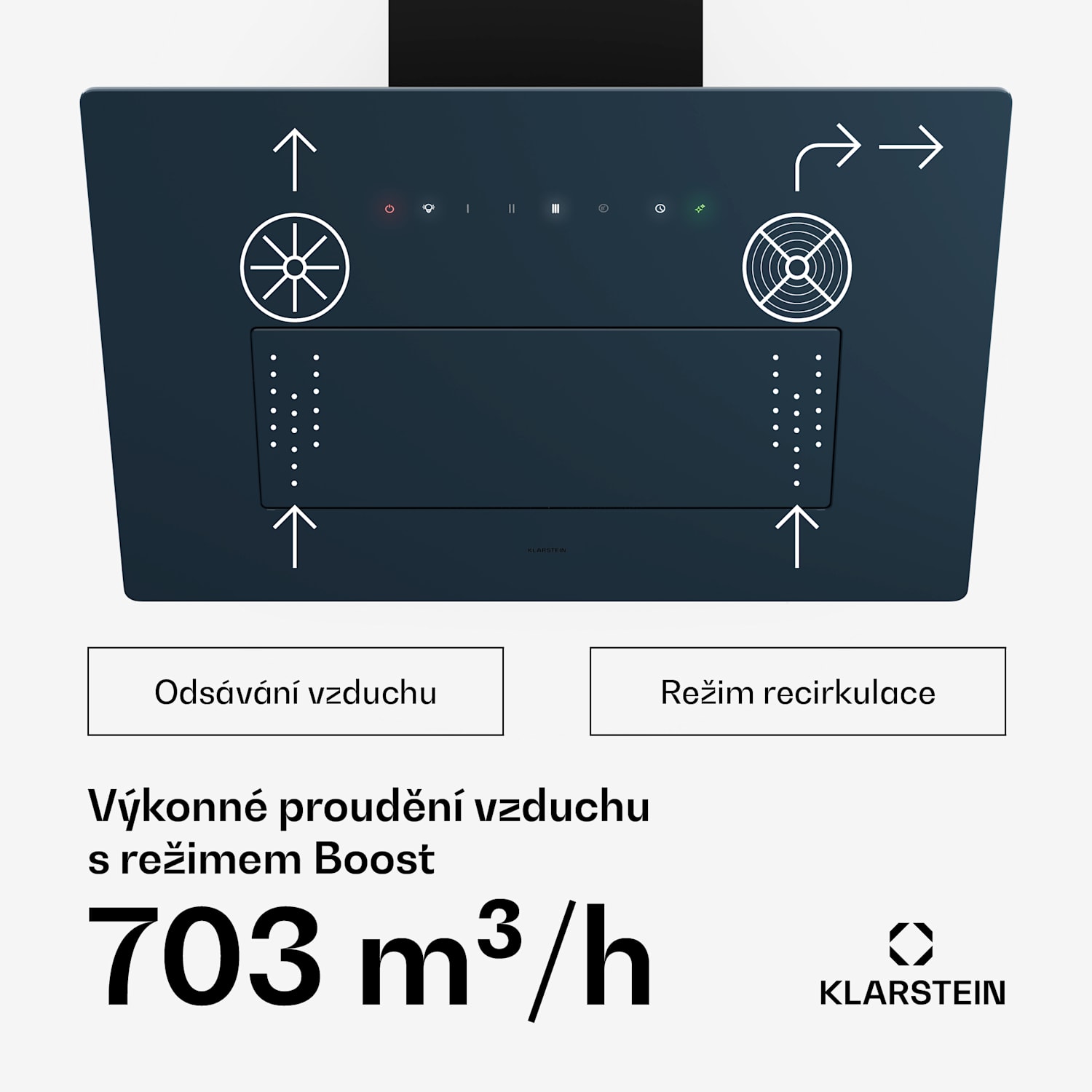 SleekAir digestoř, A+++, 717 m³/h, Dotyková, LED, 60 cm 60 cm | Antracit