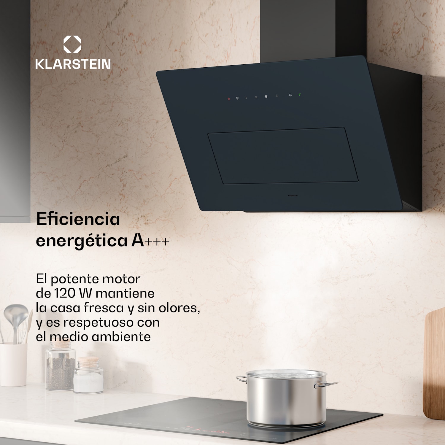 Campana extractora SleekAir | A+++ | 717m³/h | Touch | LED | 60cm 60 cm | Antracita