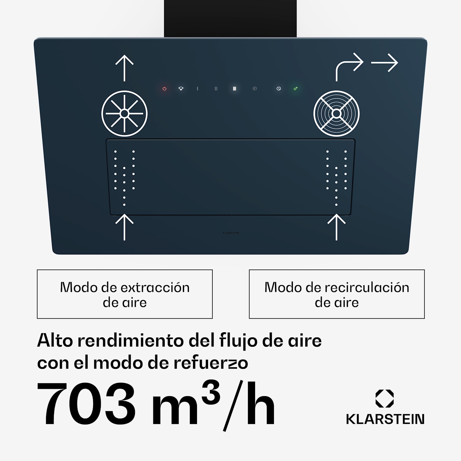 Campana extractora SleekAir | A+++ | 717m³/h | Touch | LED | 60cm 60 cm | Antracita