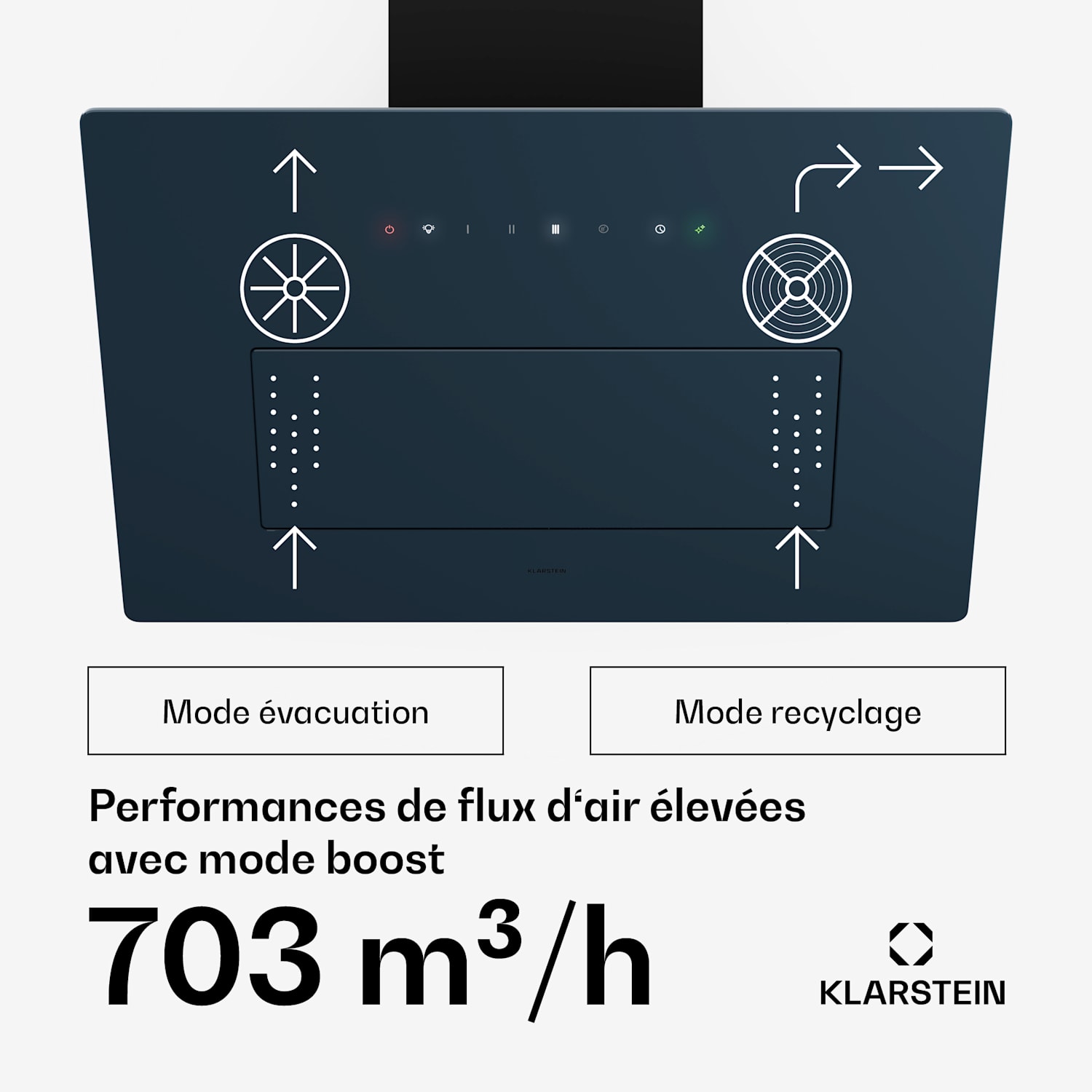 SleekAir afzuigkap | A+++ | 717 m³/h | touch | led | 60 cm 60 cm | Antraciet