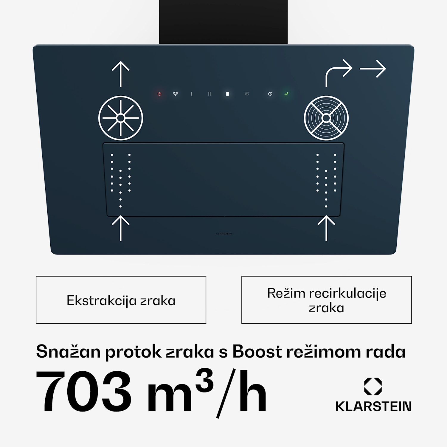 SleekAir napa, A+++, 717 m³/h, Touch, LED, 60 cm 60 cm | Antracit