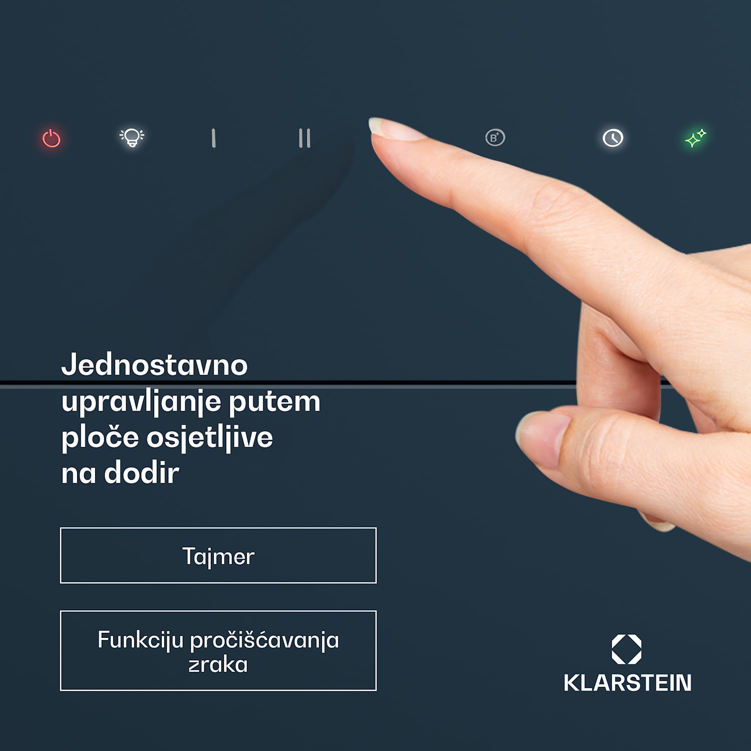 SleekAir napa, A+++, 717 m³/h, Touch, LED, 60 cm 60 cm | Antracit