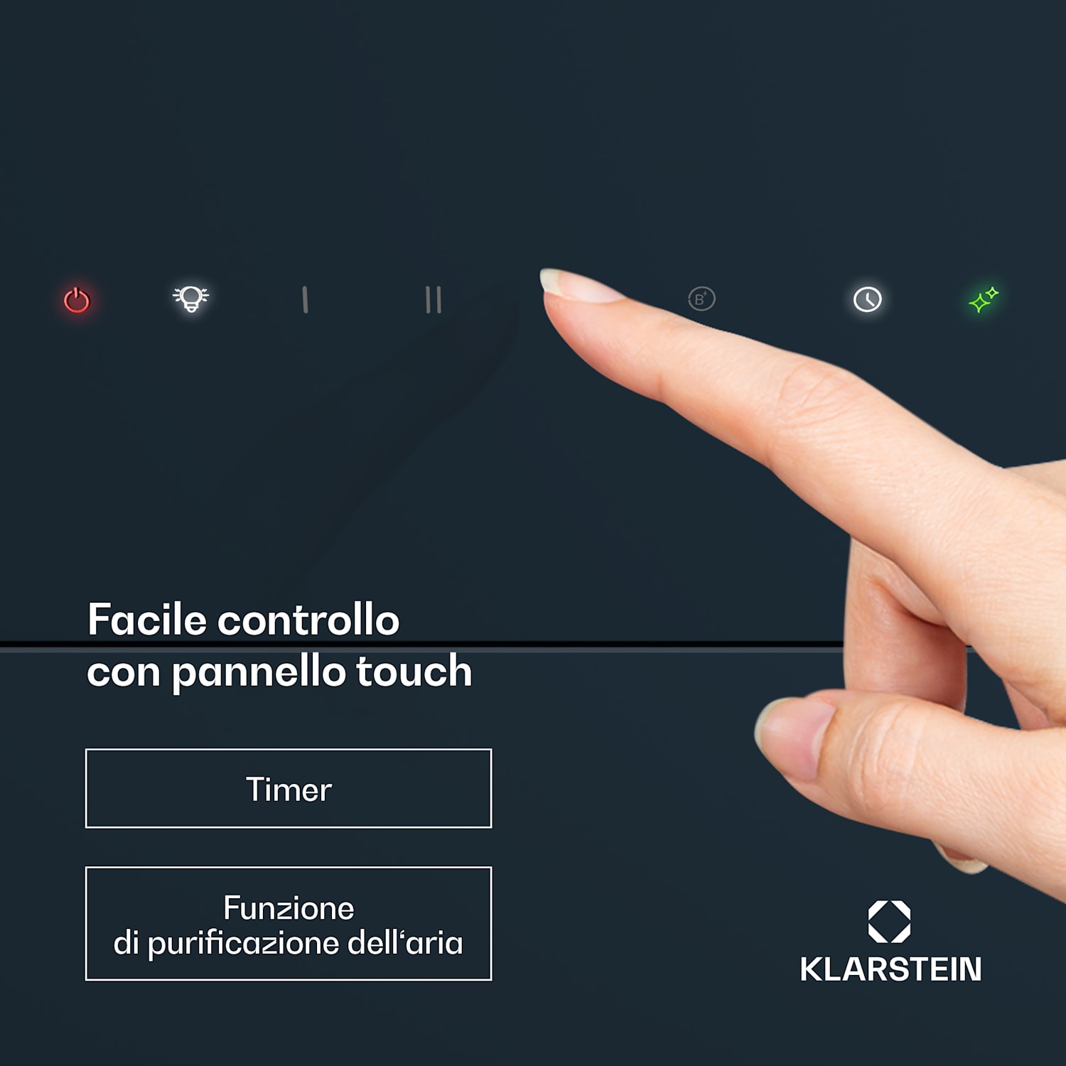 SleekAir - Cappa aspirante | A+++ | 717 m³/ora | Touch | LED | 90 cm 90 cm | Antracite