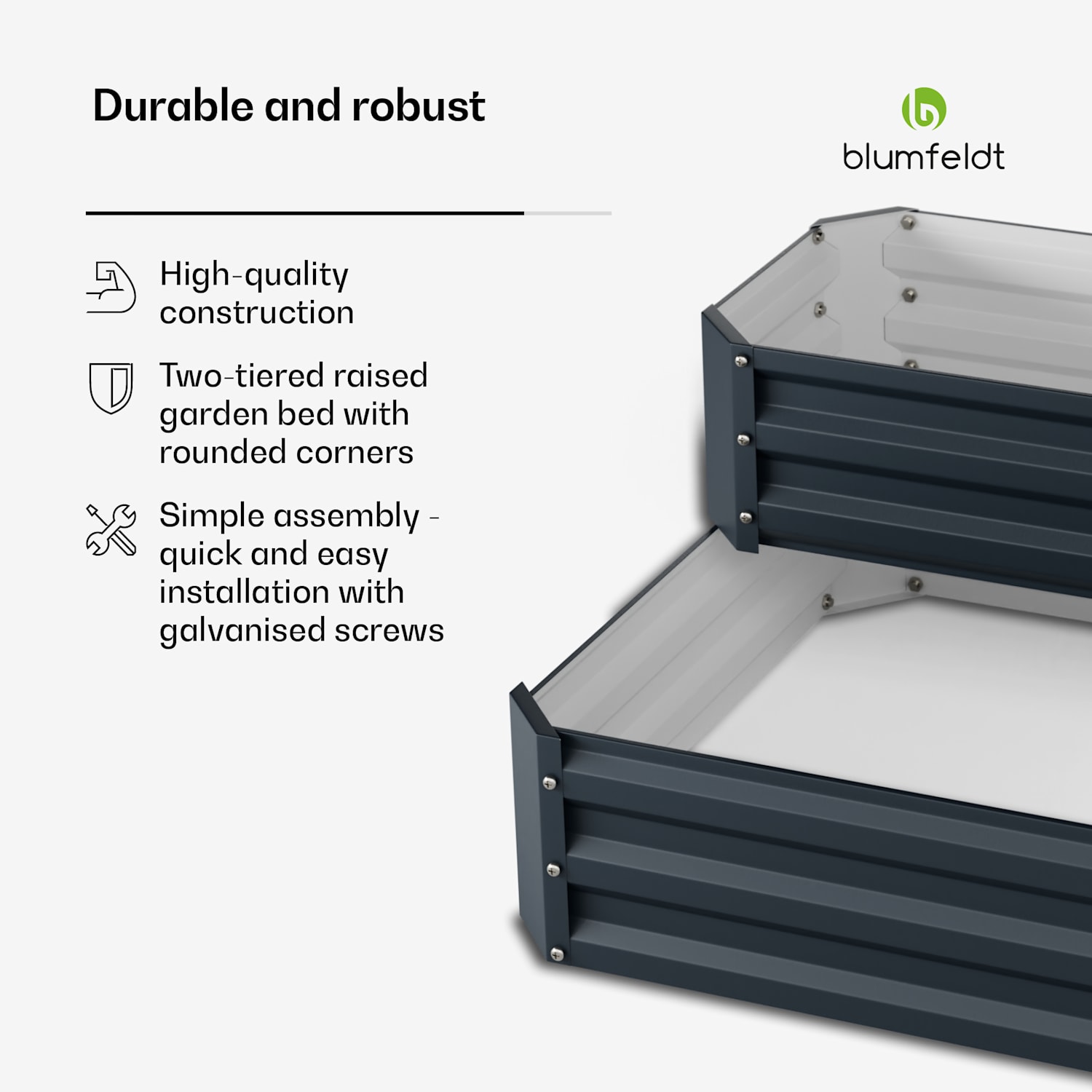 High Grow raised bed | 2 levels | weatherproof | rustproof | robust | 405 L 120 x 90 x 50 cm | Anthracite