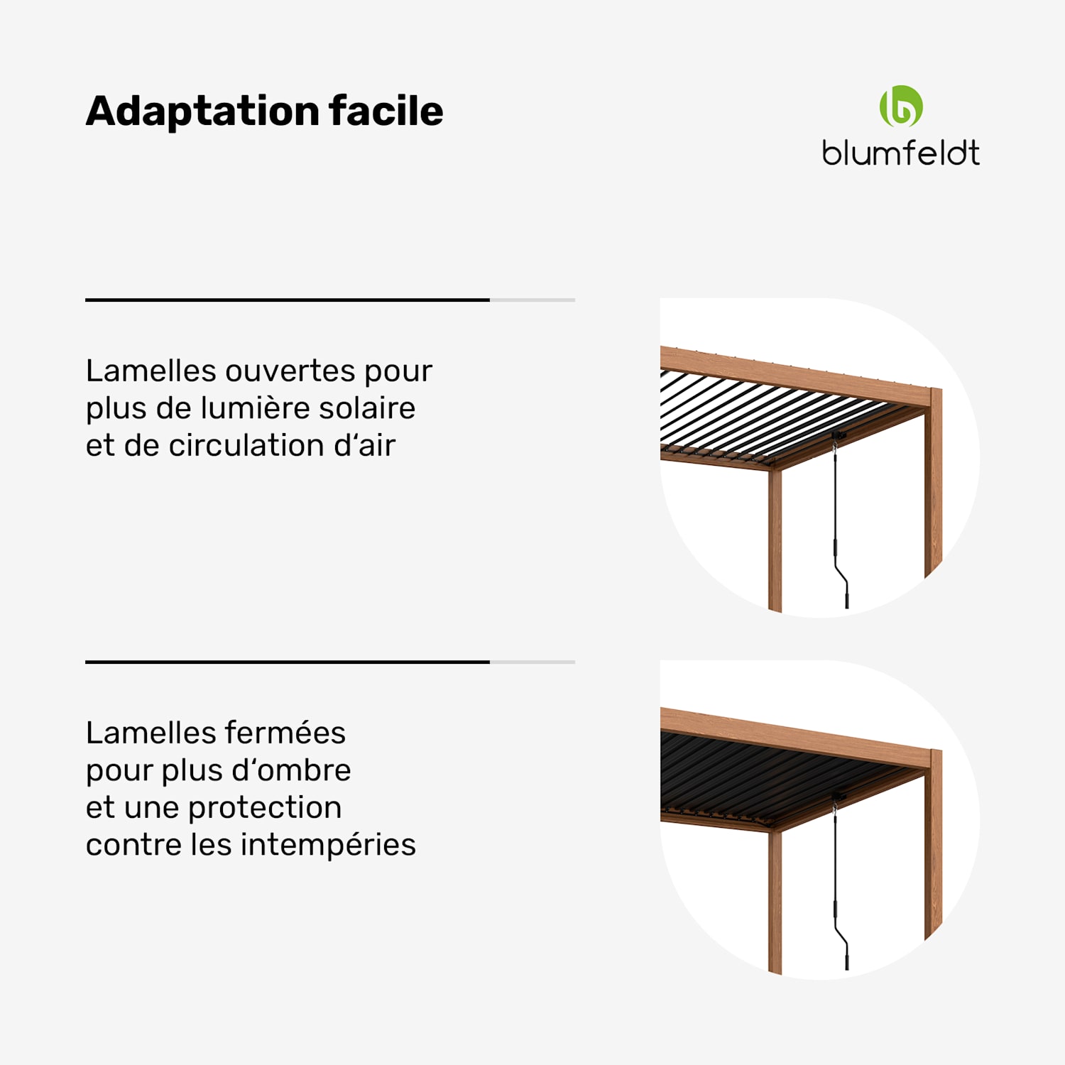 LuminaHaven Pergola 3x3 Acier galvanisé Couleur bois 3 x 3 m | Aspect bois