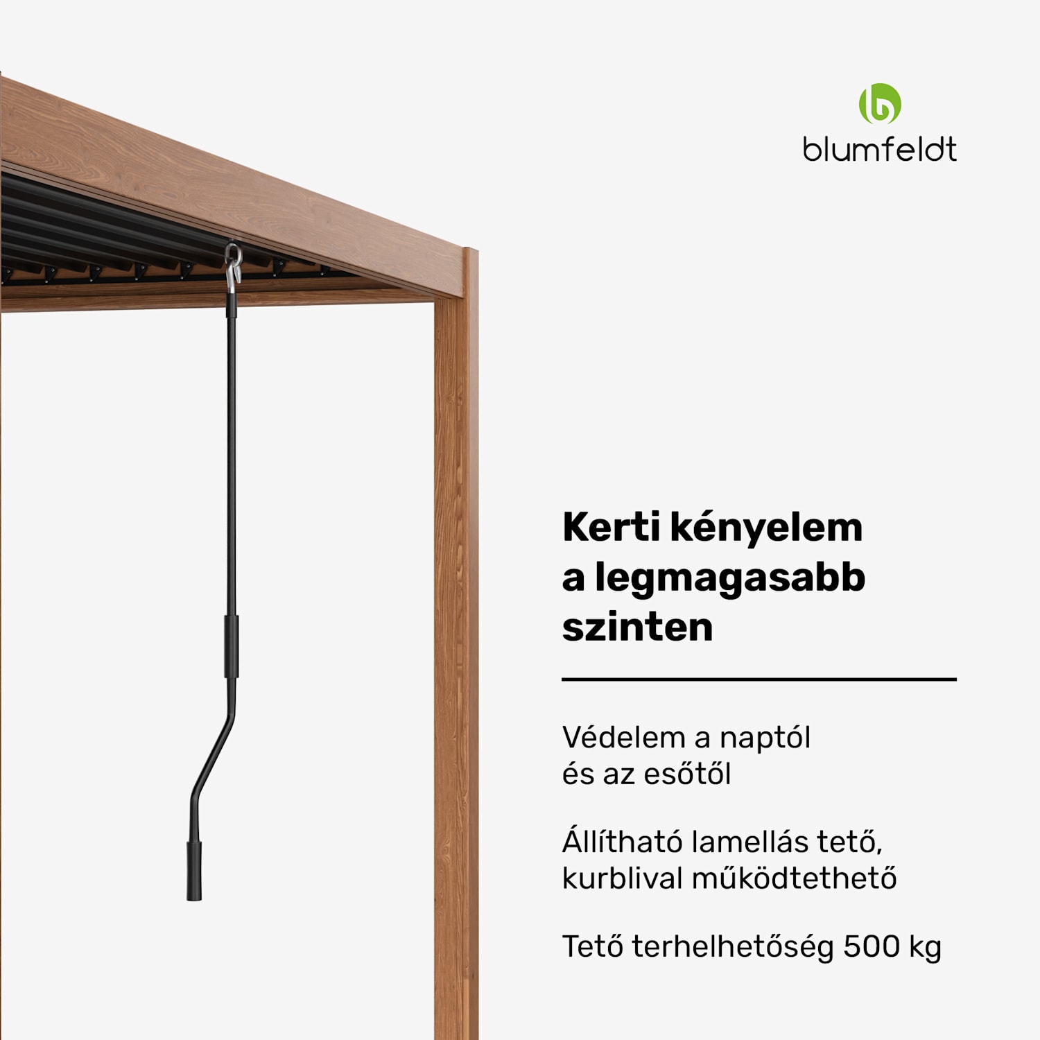 LuminaHaven Pergola 3x3 Horganyzott acél Fa színű 3 x 3 m | Fa megjelenés