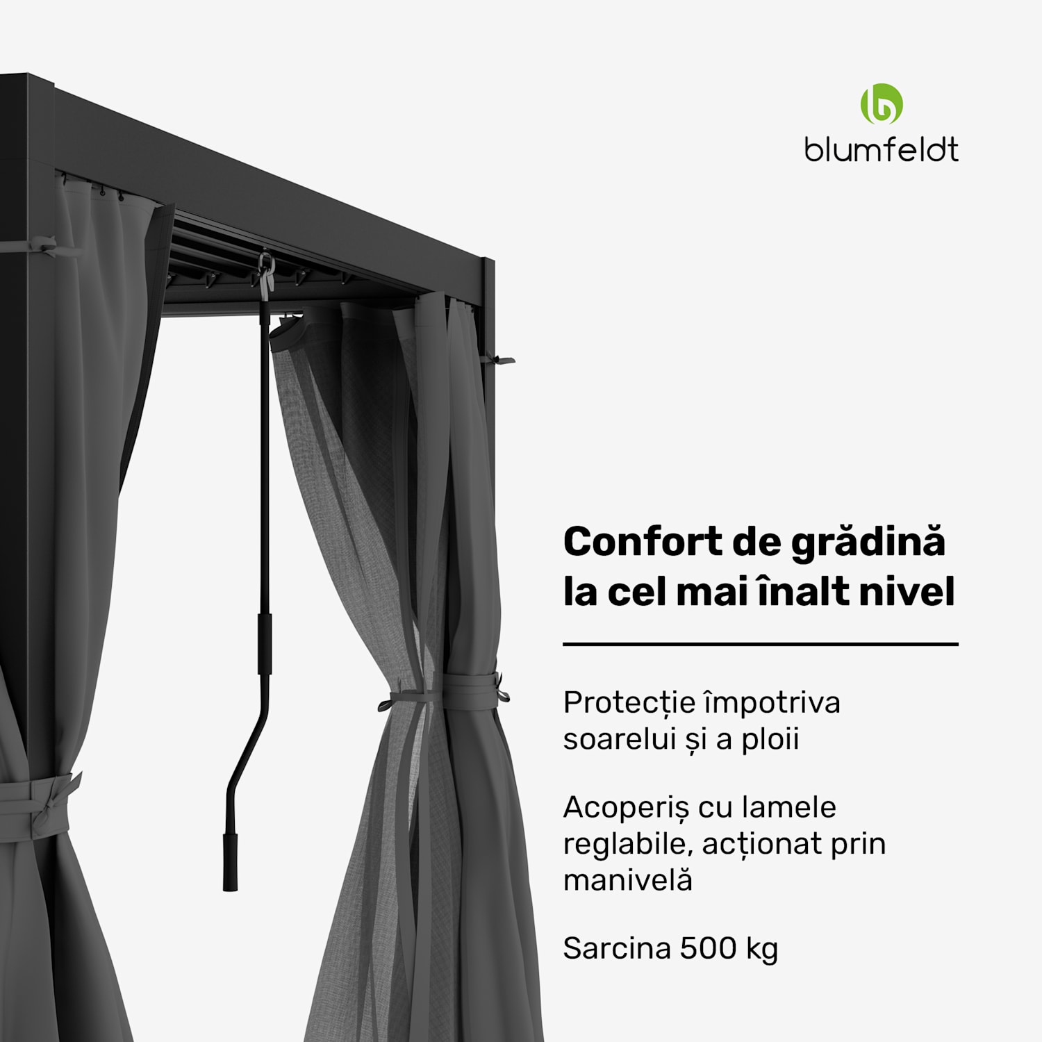 LuminaHaven Pergola 3x3 perdele și plase de țânțari 3 x 3 m | Negru