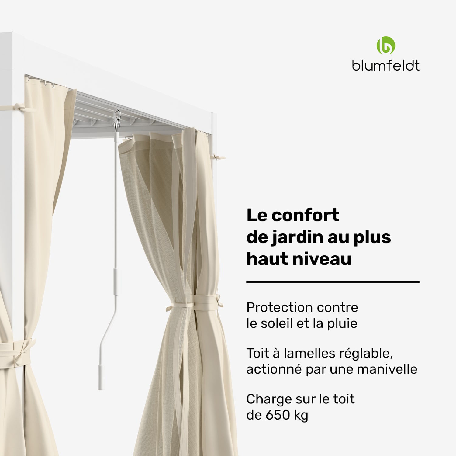 LuminaHaven Pergola 3x4 avec rideaux et moustiquaires 3 x 4 m | Blanc