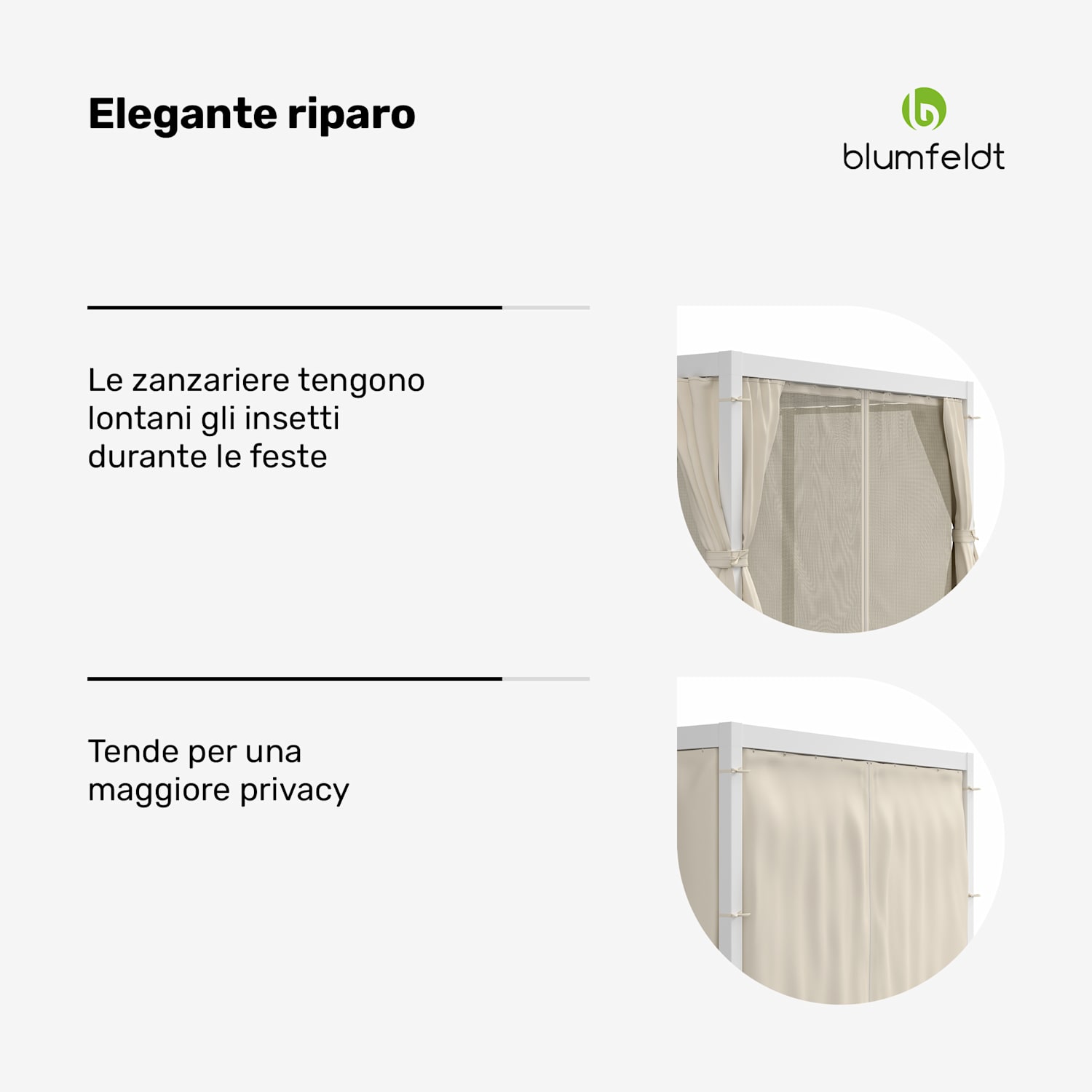 LuminaHaven - Pergola, 3x4, con tende e zanzariere 3 x 4 m | Bianco