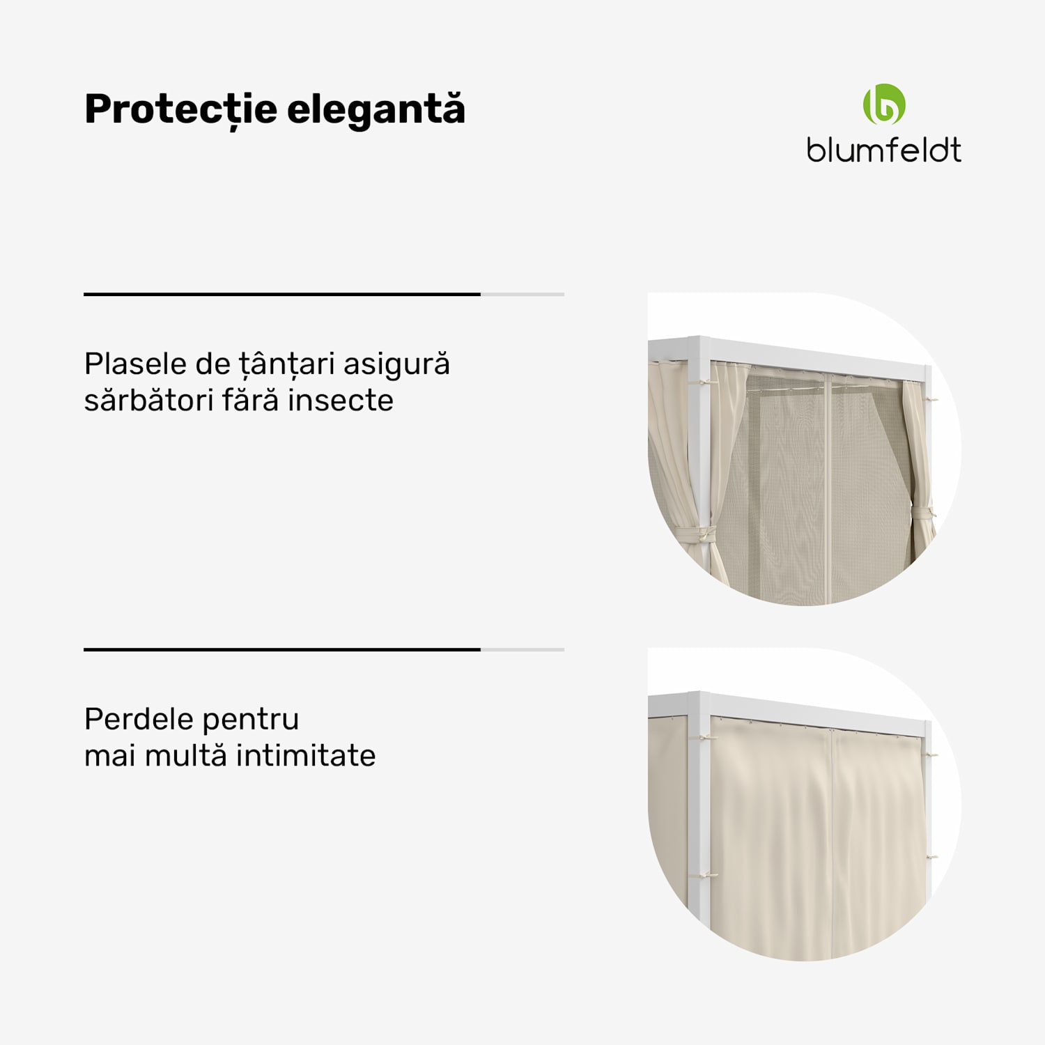 LuminaHaven Pergola 3x4 cu perdele și plase de insecte 3 x 4 m | Alb