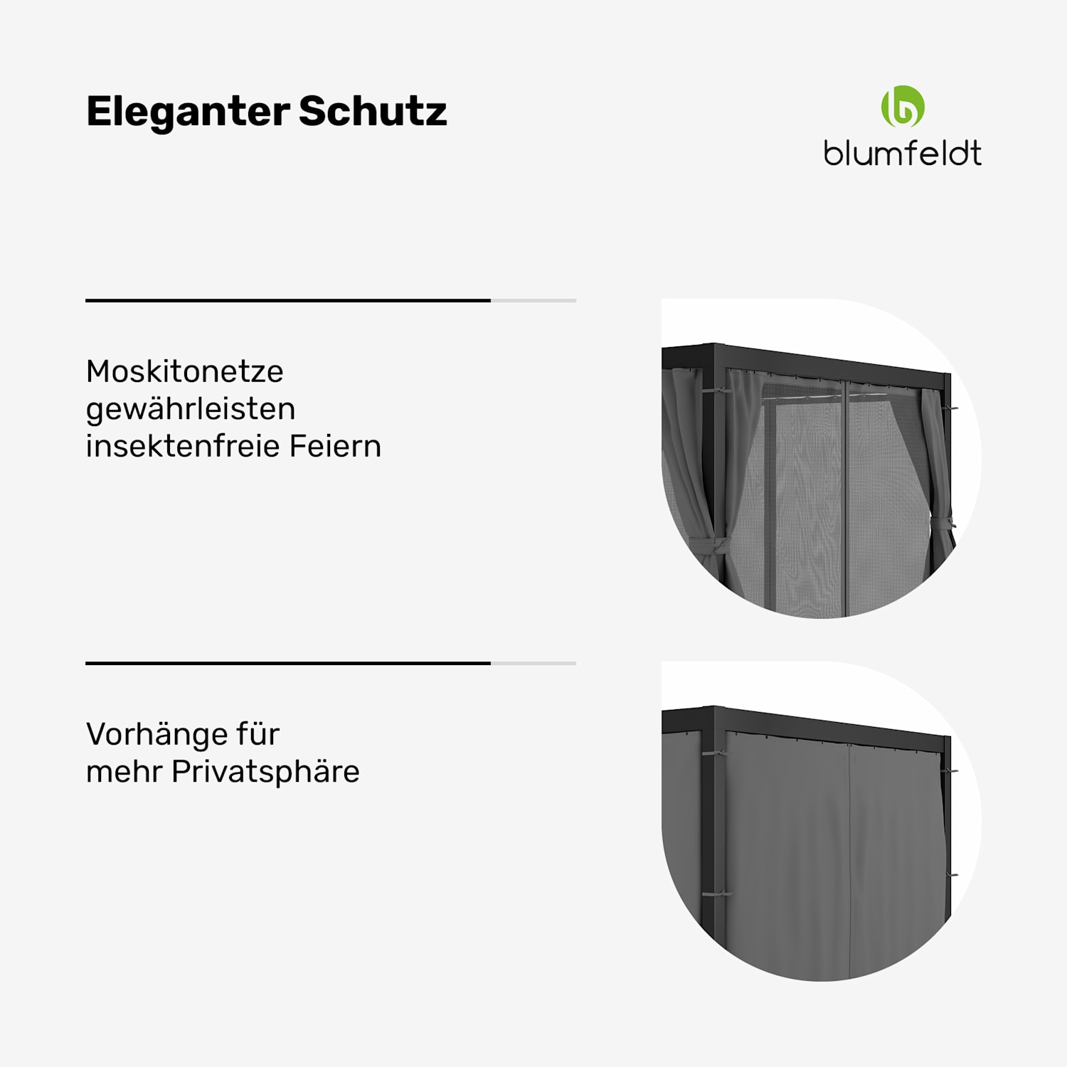 LuminaHaven Pergola 3x4 mit Vorhängen und Moskitonetzen 3 x 4 m | Schwarz