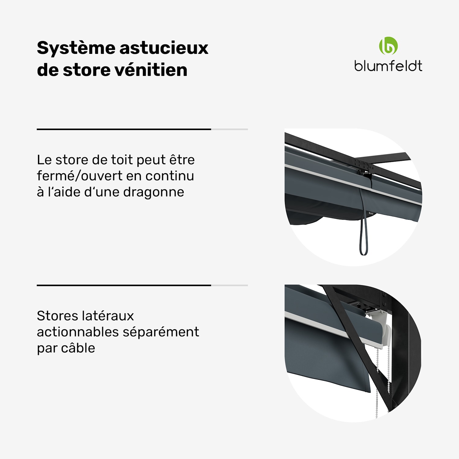 Blumfeldt Pantheon Robust Pergola 3x3 m résistante aux intempéries acier thermolaqué volets latéraux 3 x 3 m | Avec parois latérales | Gris Foncé