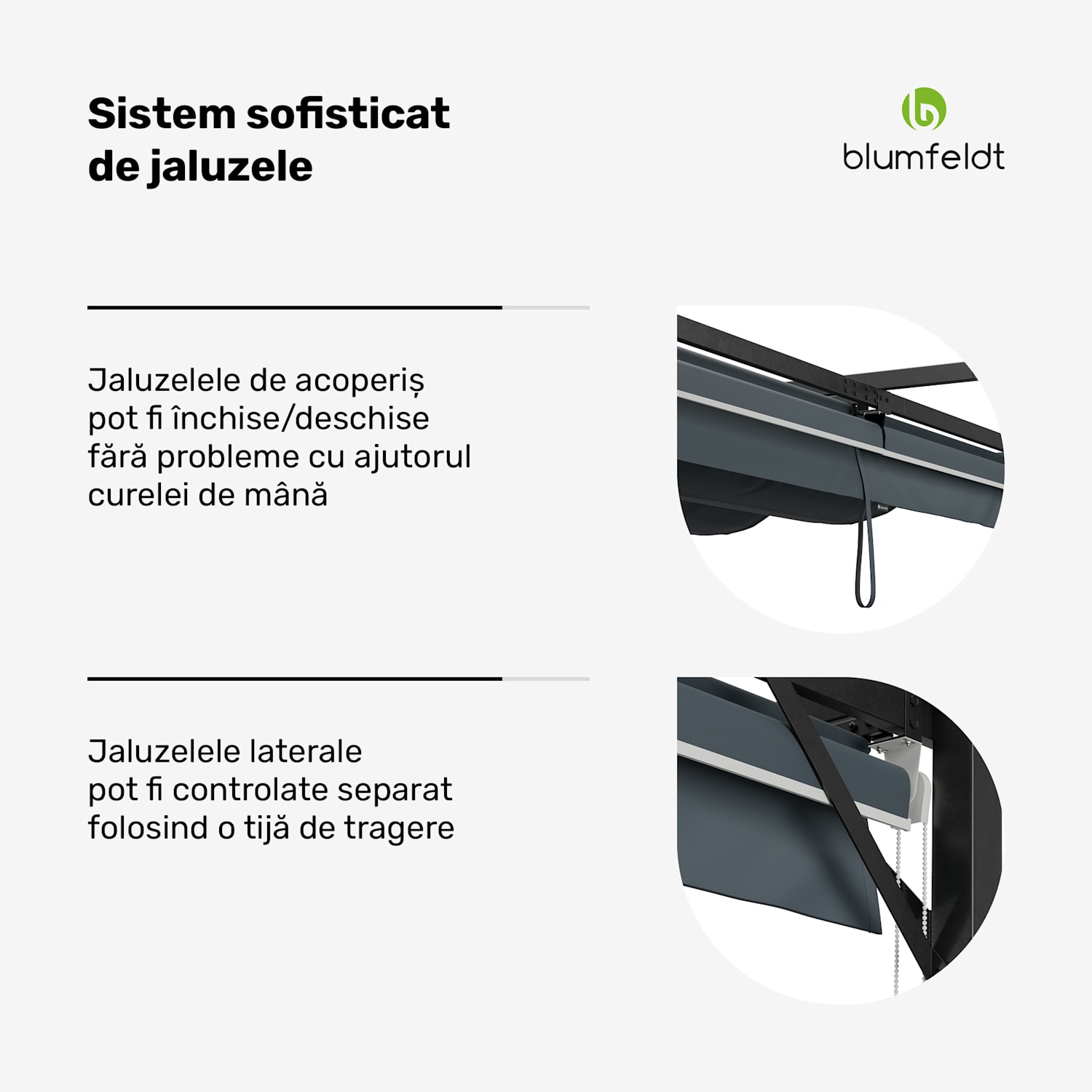 Pantheon Robust Pergola, 3x4 m Oțel vopsit în câmp electrostatic, rezistent la intemperii, cu rulouri laterale. 3 x 4 m | cu panouri laterale | Gri închis