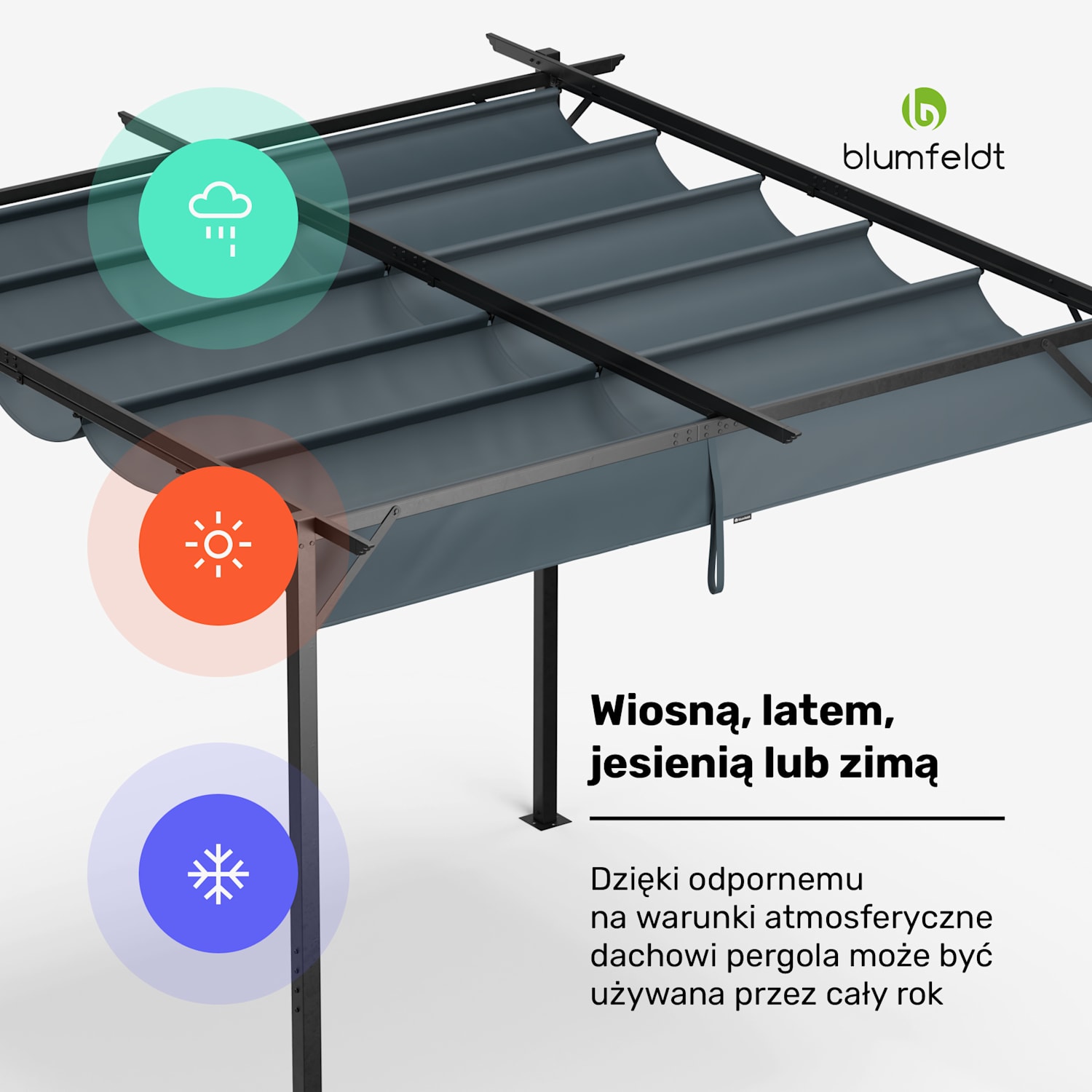 Pantheon Robust, altana ogrodowa, 3 x 3 m, stal malowana proszkowo, odporność na warunki atmosferyczne 3 x 3 m | bez paneli bocznych | Ciemnoszary