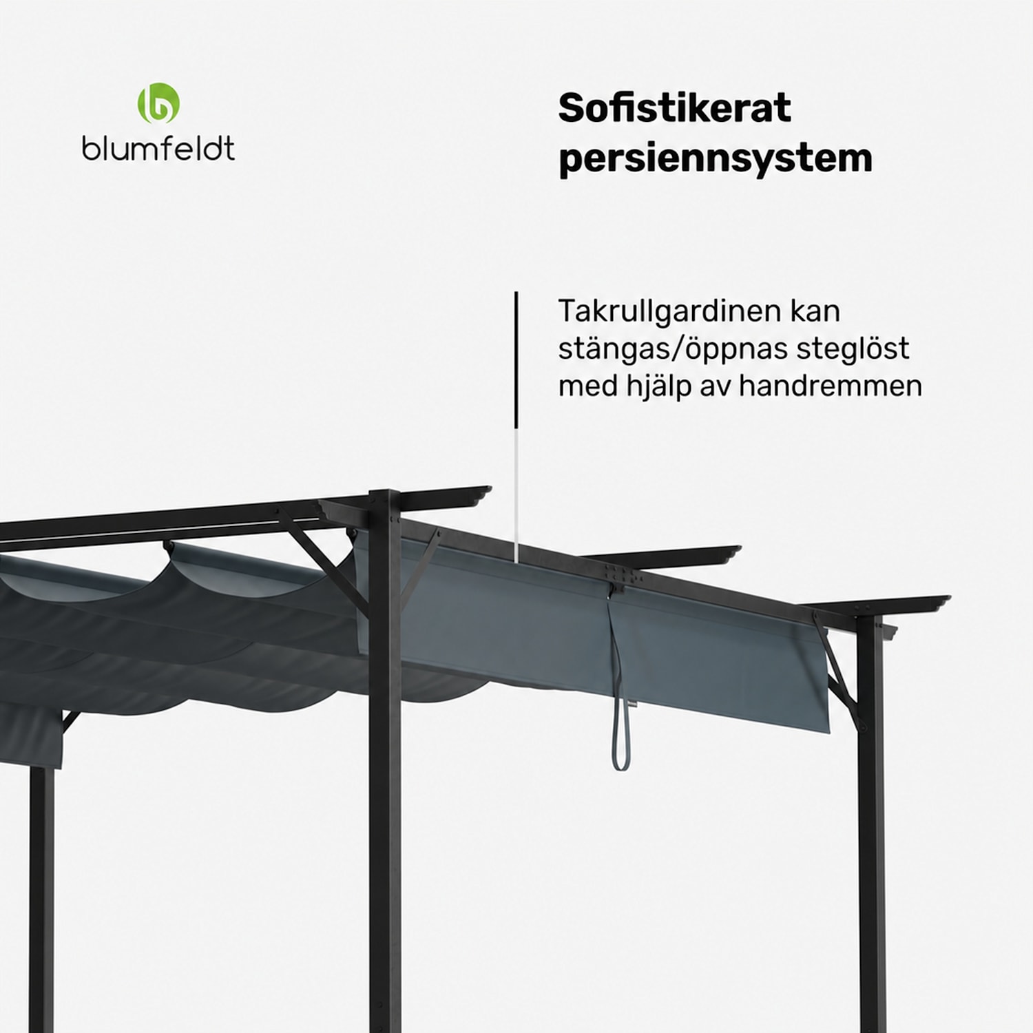 Pantheon Robust Pergola 3x3 m, väderbeständig, pulverlackerat stål 3 x 3 m | Utan sidoväggar | Mörkgrå