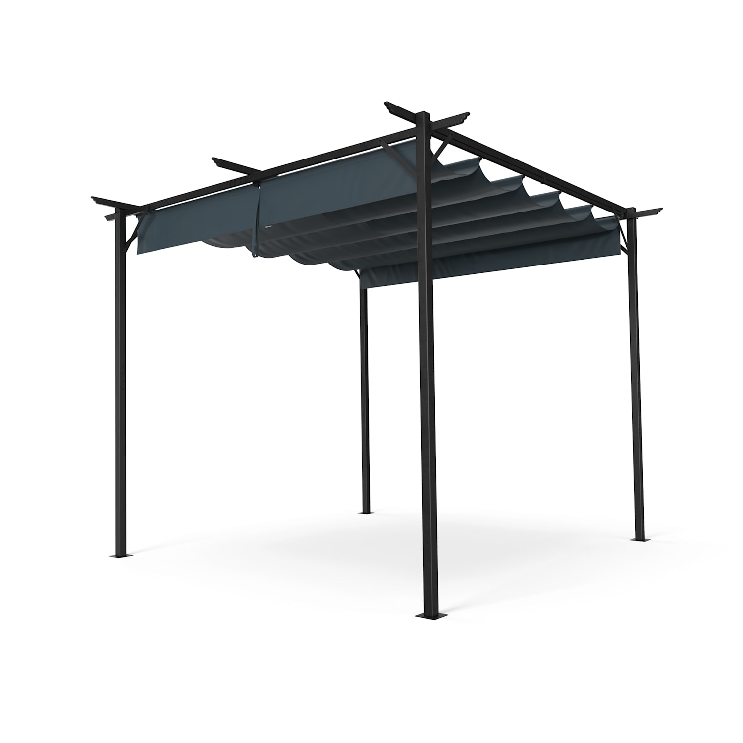 Pantheon Robust Pergola, 3x3 м стомана с прахово покритие, устойчива на атмосферни влияния със странични ролети 3 x 3 m | без странични панели | Тъмно сиво