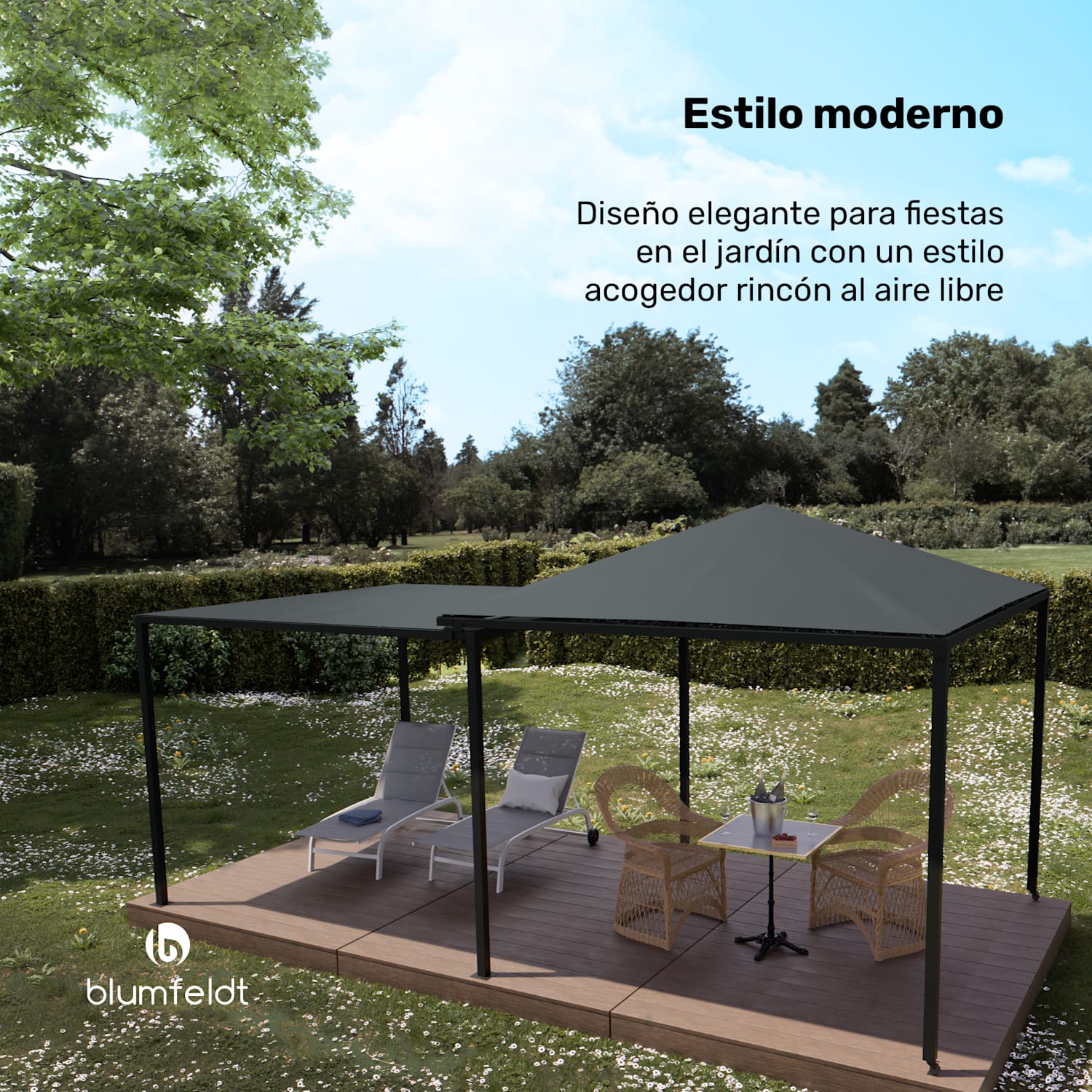 Pérgola extensible ShadeMax con protección UV30 