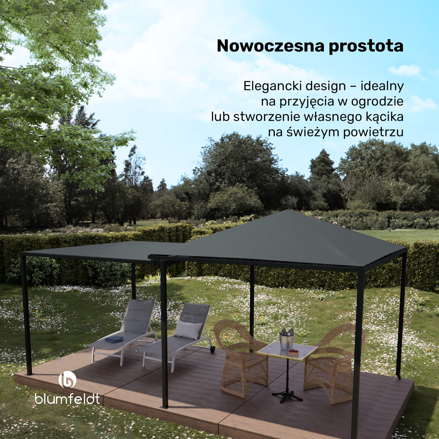 Rozsuwana altana ogrodowa ShadeMax z ochroną UV30+ 