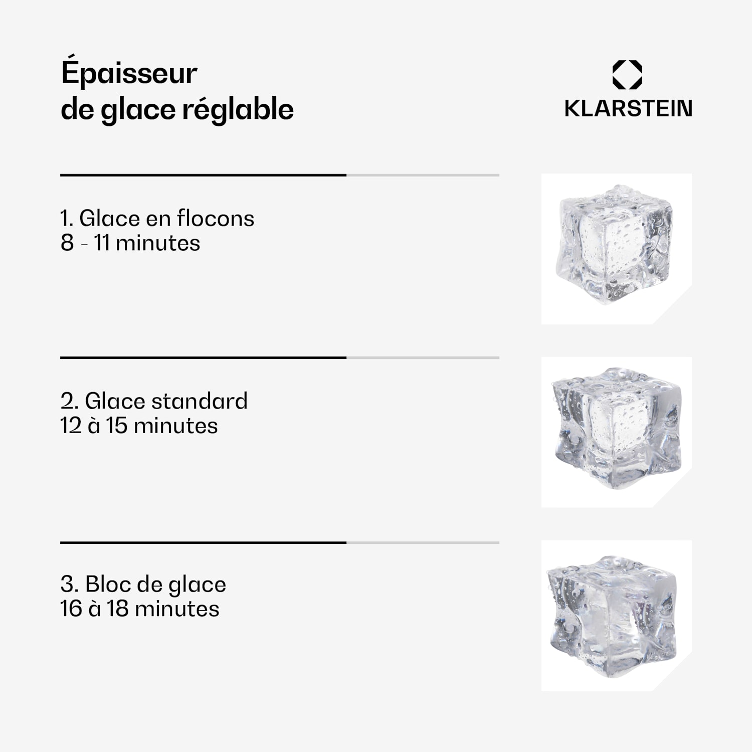 Machine à glaçons industrielle Glacial 45 kg avec écran LED et fenêtre de visualisation 