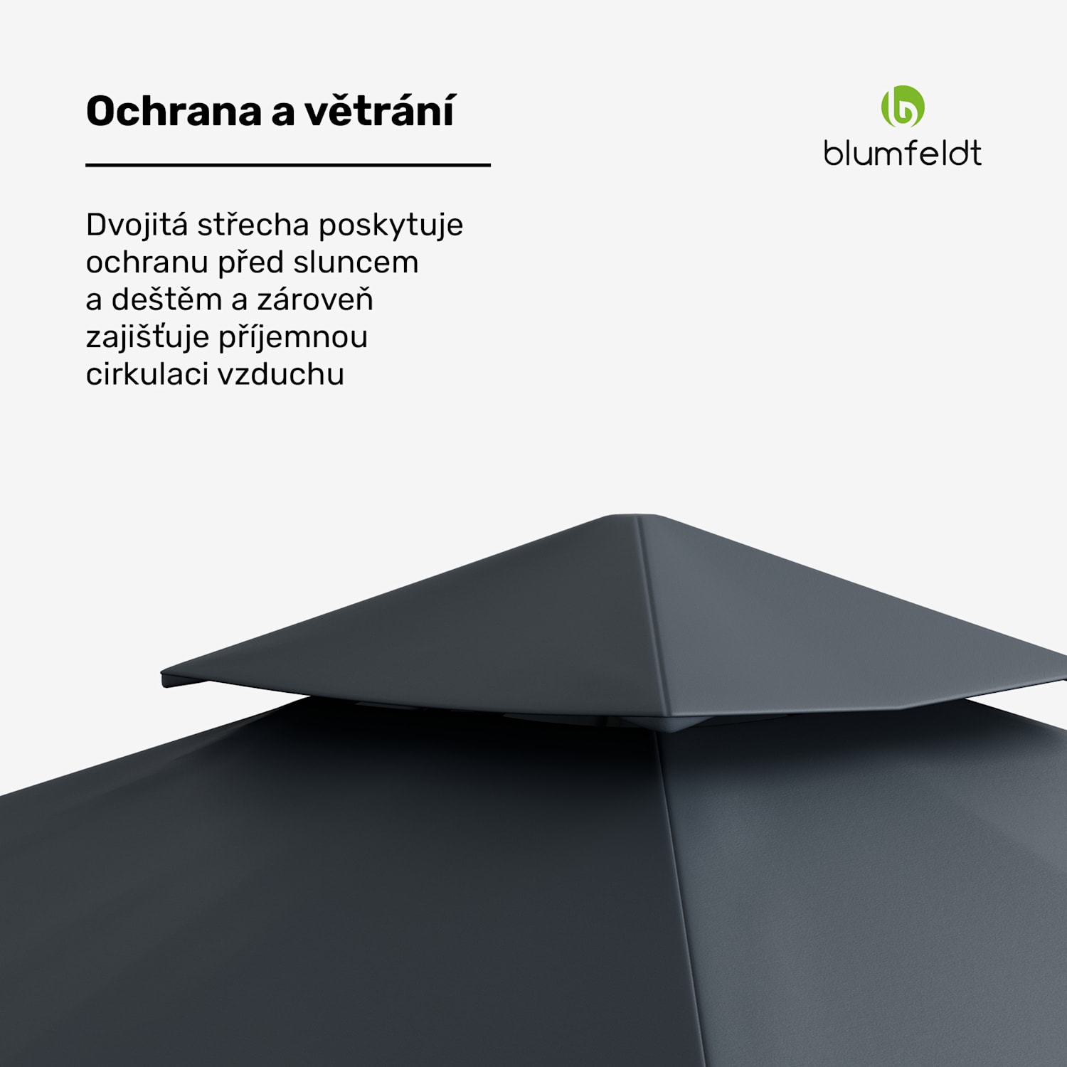 Grandezza Cortina zahradní altán 3x3 m, odolný proti povětrnostním vlivům, práškově lakovaný, boční rolety 3 x 3 m | Tmavě šedá