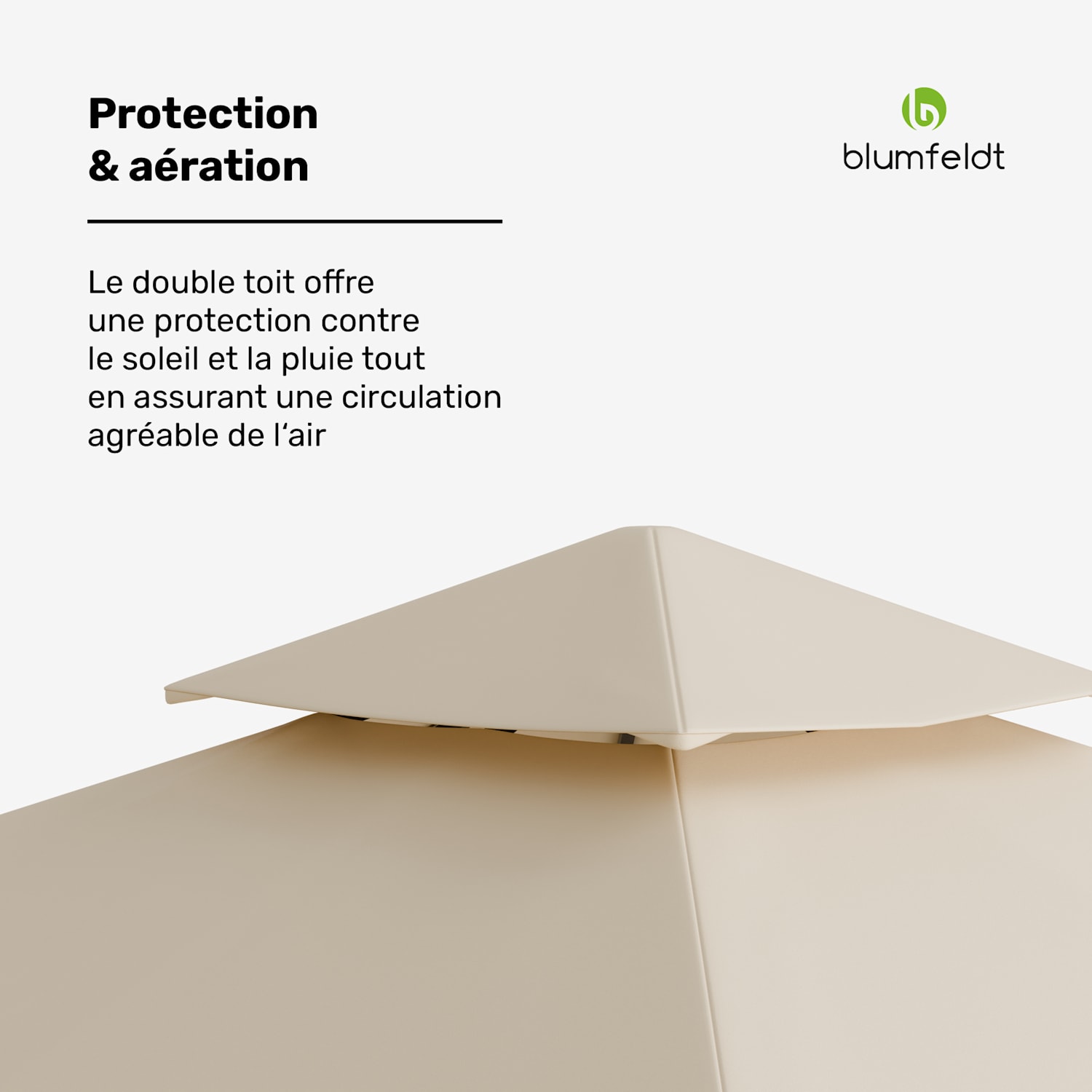 Grandezza Cortina tuinpaviljoen 3x3 m | weersbestendig | poedergecoat | zijwanden met rolmechanisme 3 x 3 m | Beige