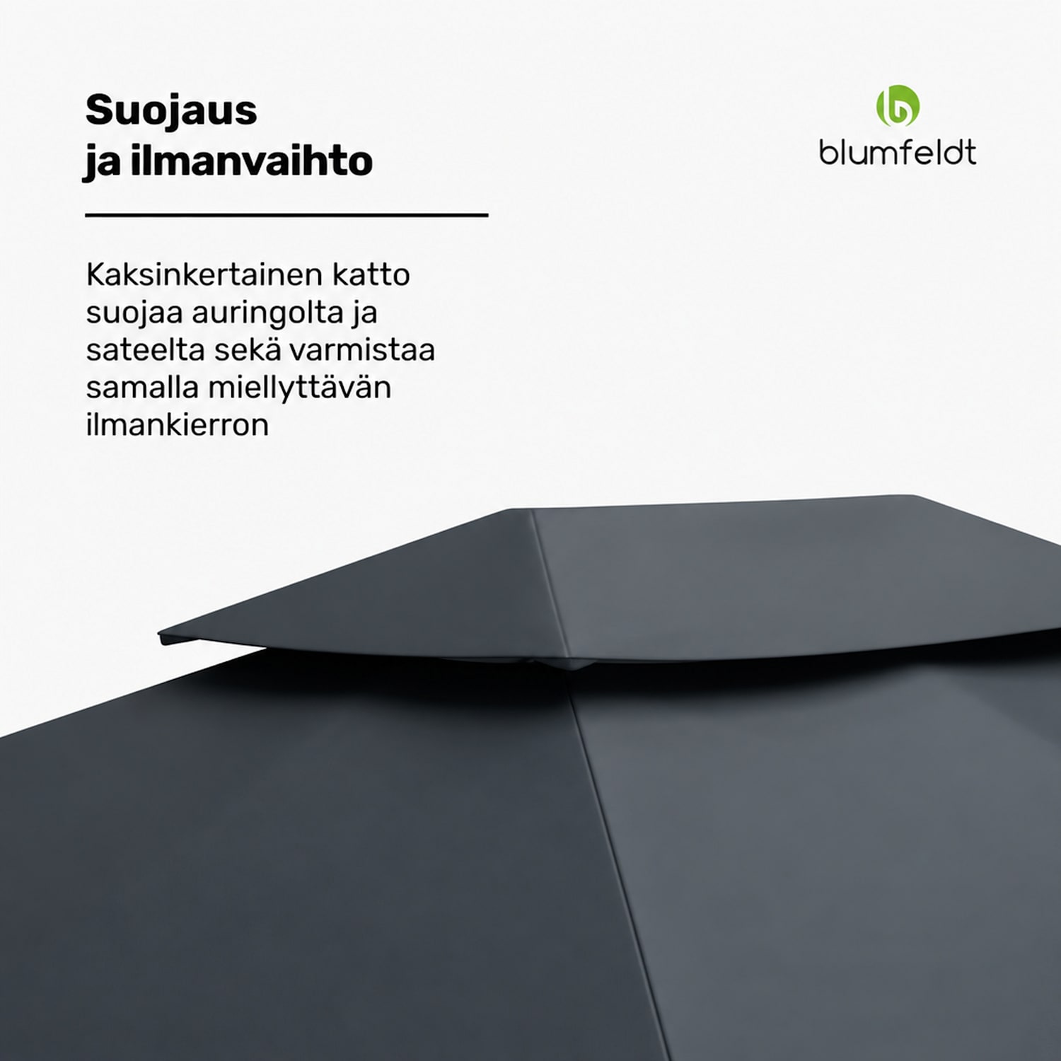 Grandezza Cortina puutarhapaviljonki 3 x 4 m | säänkestävä | jauhemaalattu | sivuilla rullaverhot 3 x 4 m | Tummanharmaa
