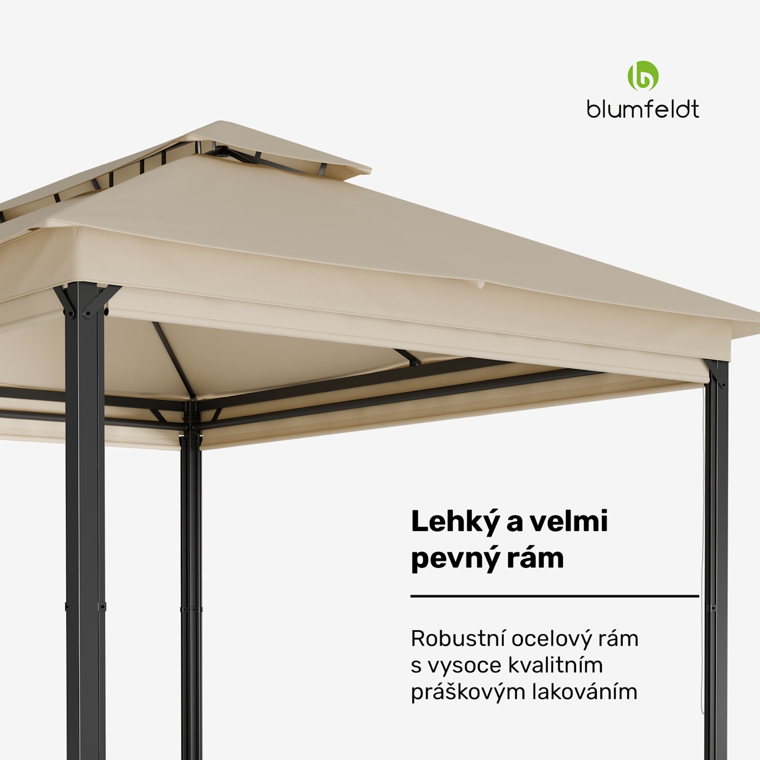 Grandezza Cortina zahradní altán 3x4 m, odolný proti povětrnostním vlivům, práškově lakovaný, boční rolety 3 x 4 m | Béžová