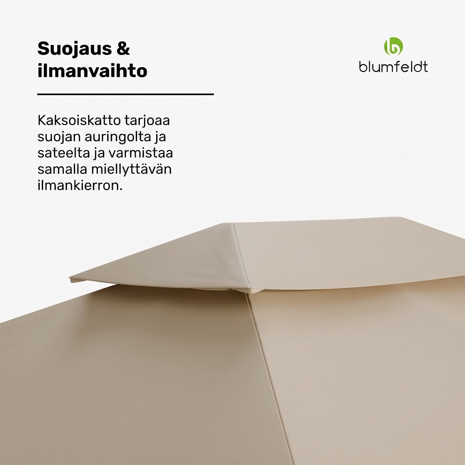 Grandezza Cortina puutarhapaviljonki 3 x 4 m | säänkestävä | jauhemaalattu | sivuilla rullaverhot 3 x 4 m | Beige