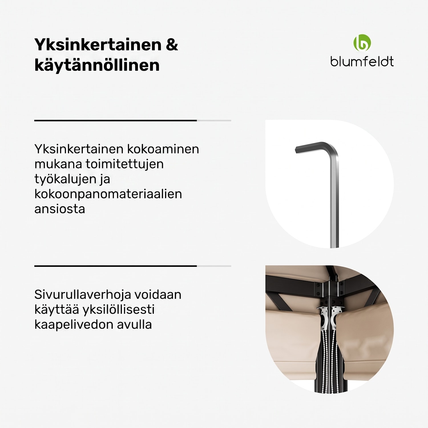 Grandezza Cortina puutarhapaviljonki 3 x 4 m | säänkestävä | jauhemaalattu | sivuilla rullaverhot 3 x 4 m | Beige